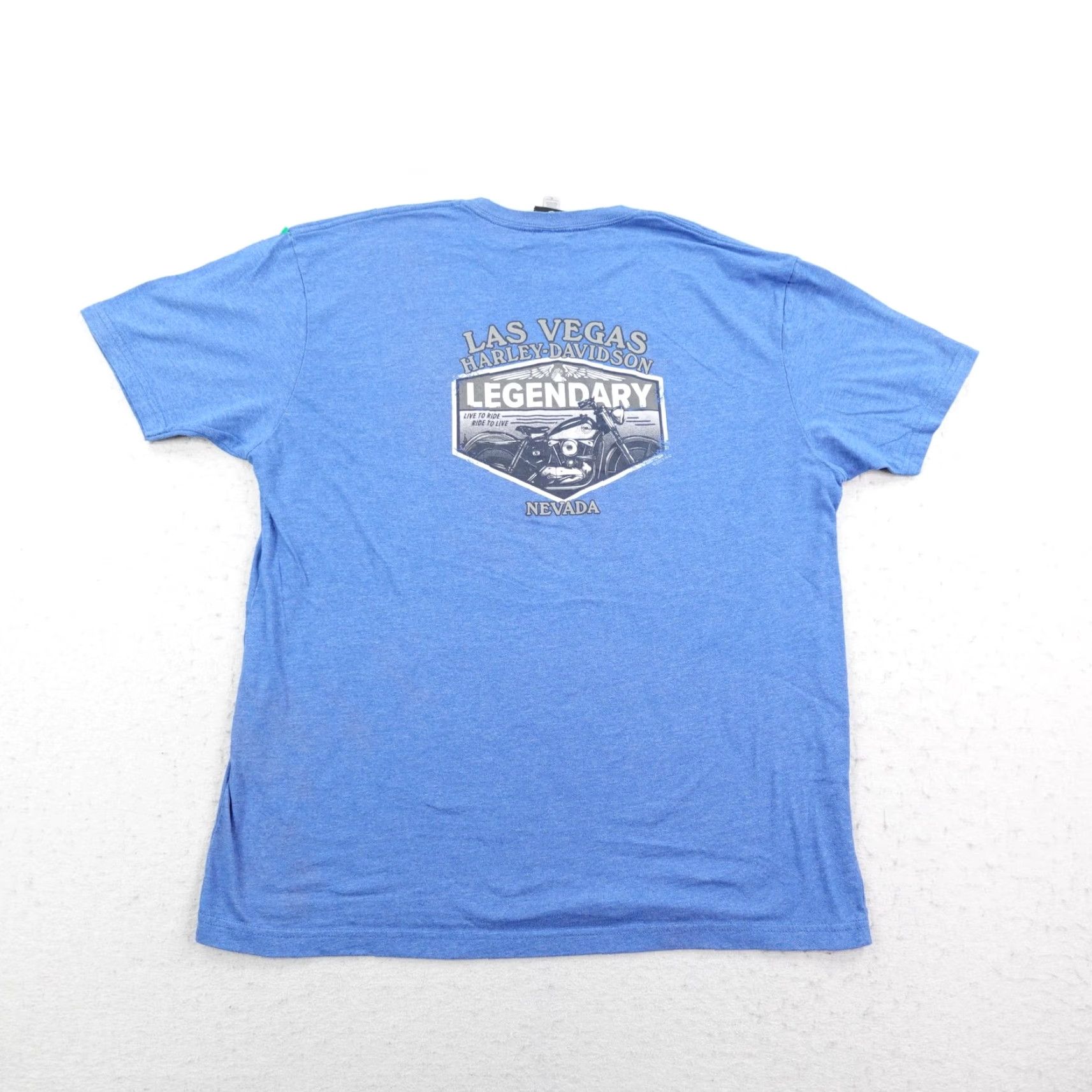 Harley Davidson VINTAGE Harley-Davidson Shirt Mens XL Blue Skull Motorcycle Biker Las Vegas Nevada Tee Size US XL / EU 56 / 4 - 6 Thumbnail
