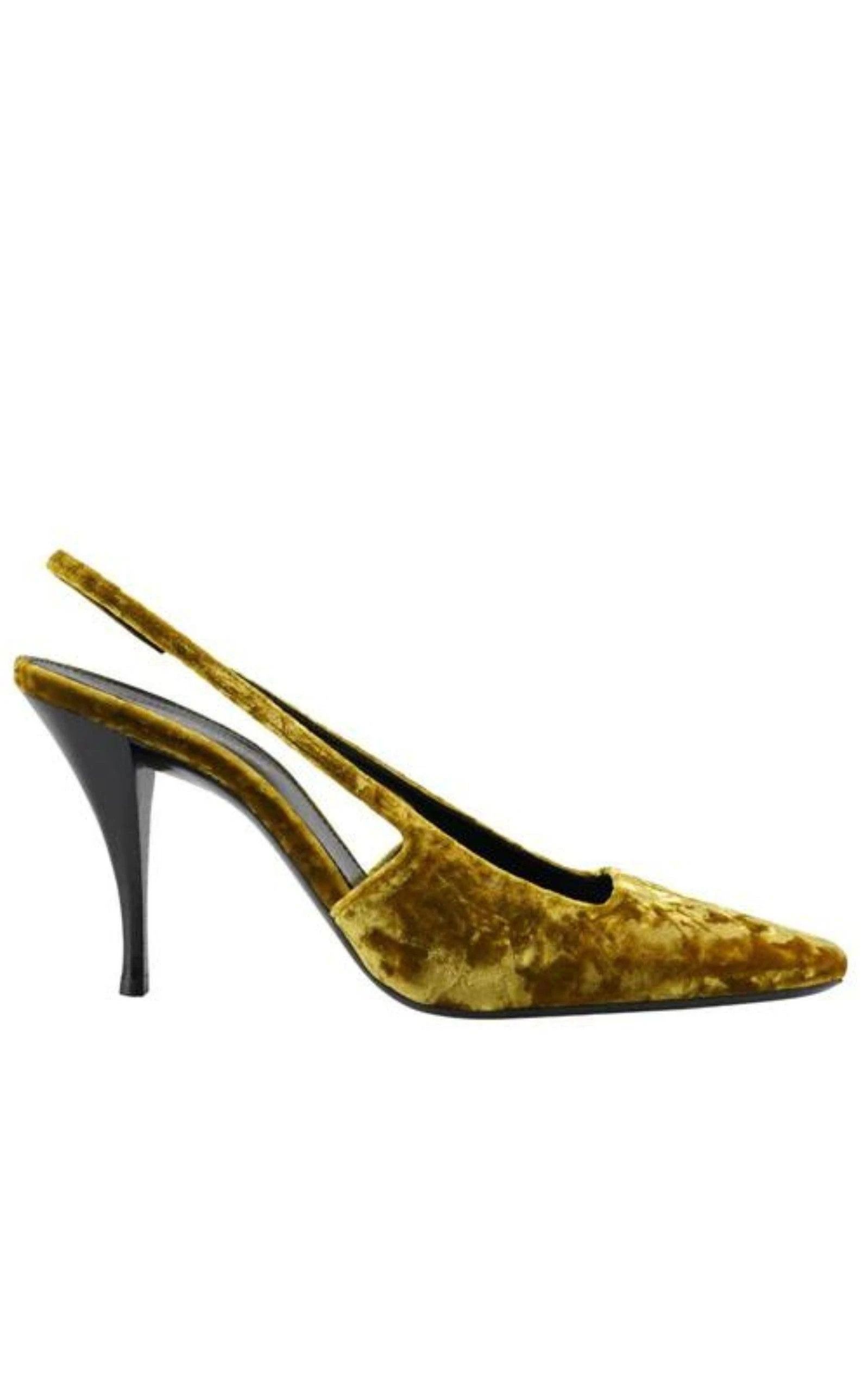 oc11z10524 Blade 90 Velvet Slingback Pumps in Yellow