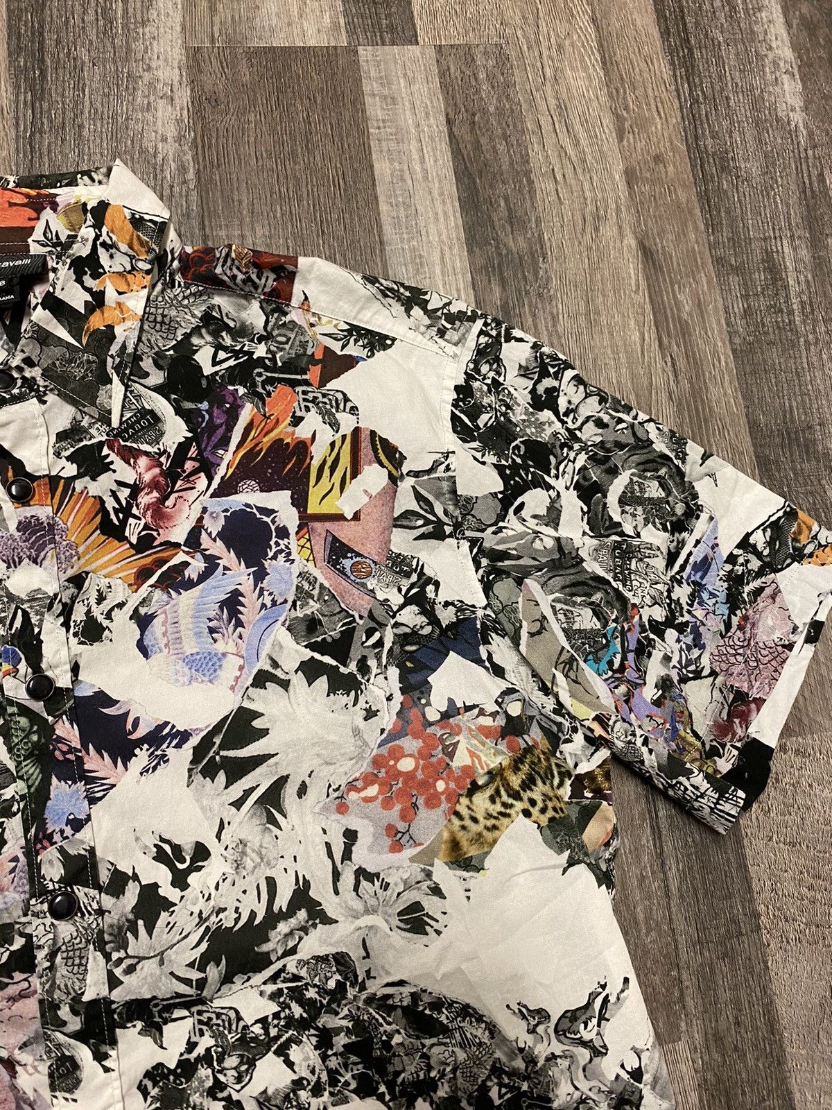 Just Cavalli Just Cavalli Button Up Short Sleeve Shirt All Over Print Size US M / EU 48-50 / 2 - 7 Thumbnail