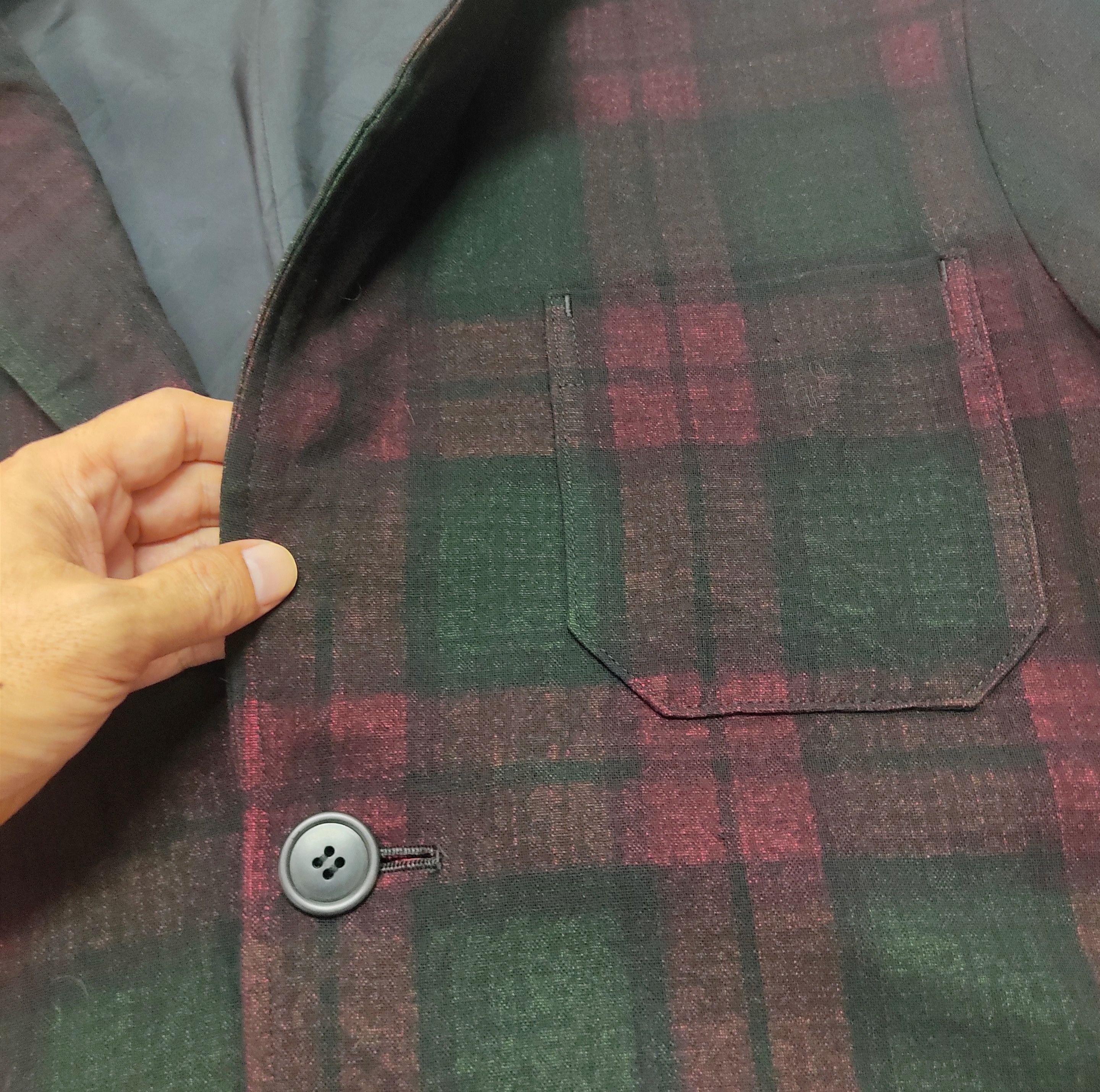 Yohji Yamamoto YOHJI YAMAMOTO Madras Checkers Wool Rayon Blazer Jacket Size US L / EU 52-54 / 3 - 9 Thumbnail