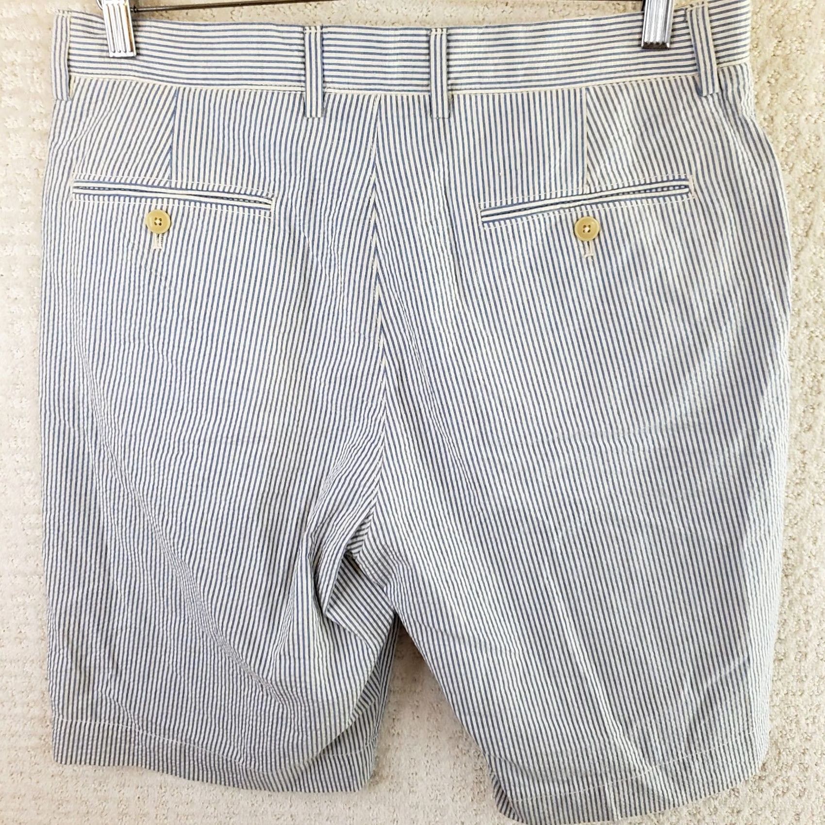 J.Crew J.CREW Mens Shorts Blue 32x10 Chino Seersucker Lightweight Beach Golf Outdoors Size US 32 / EU 48 - 3 Thumbnail