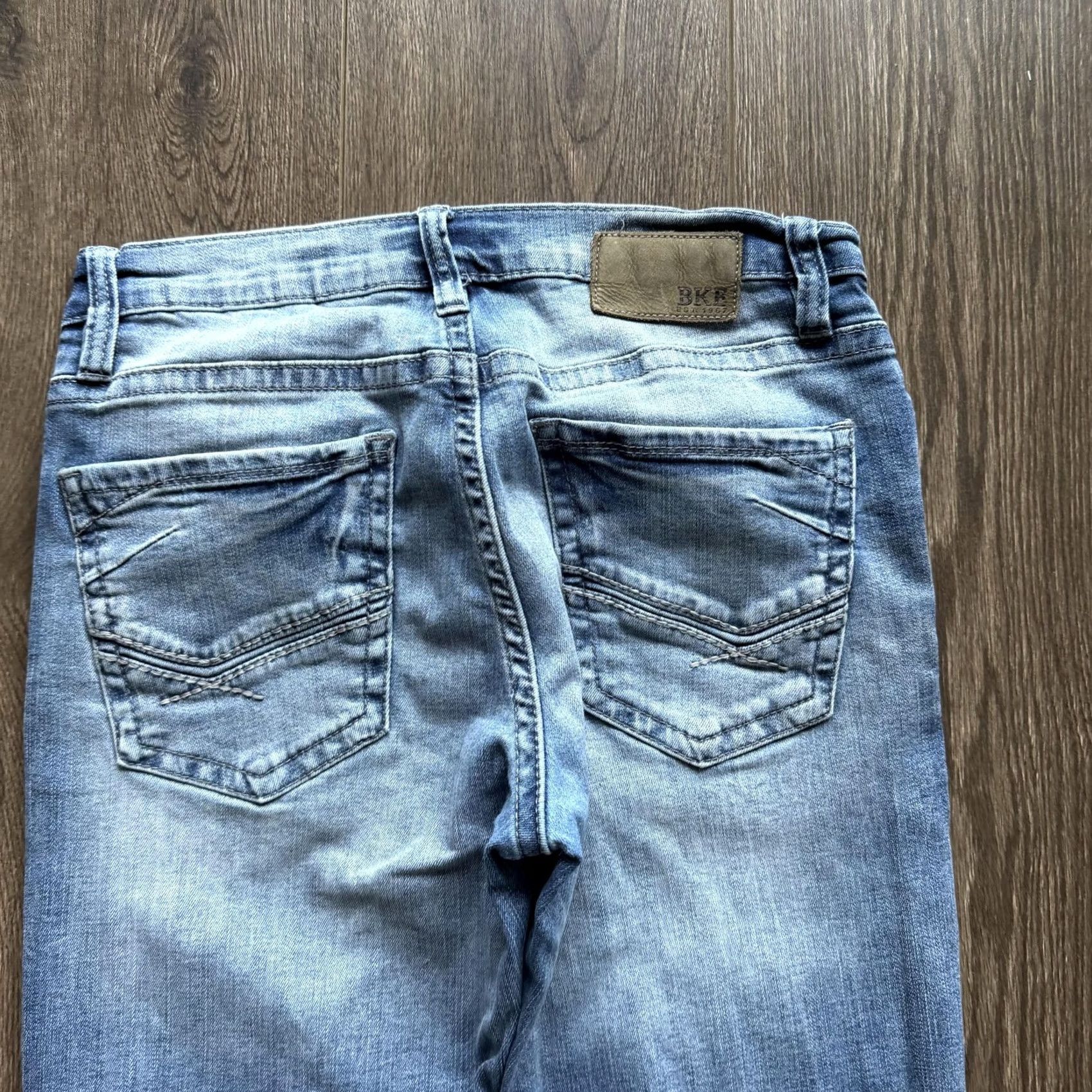 BKE BKE Jake Jeans 31x34 Blue Medium Wash Relaxed Bootcut Denim Mens Size US 31 - 3 Thumbnail