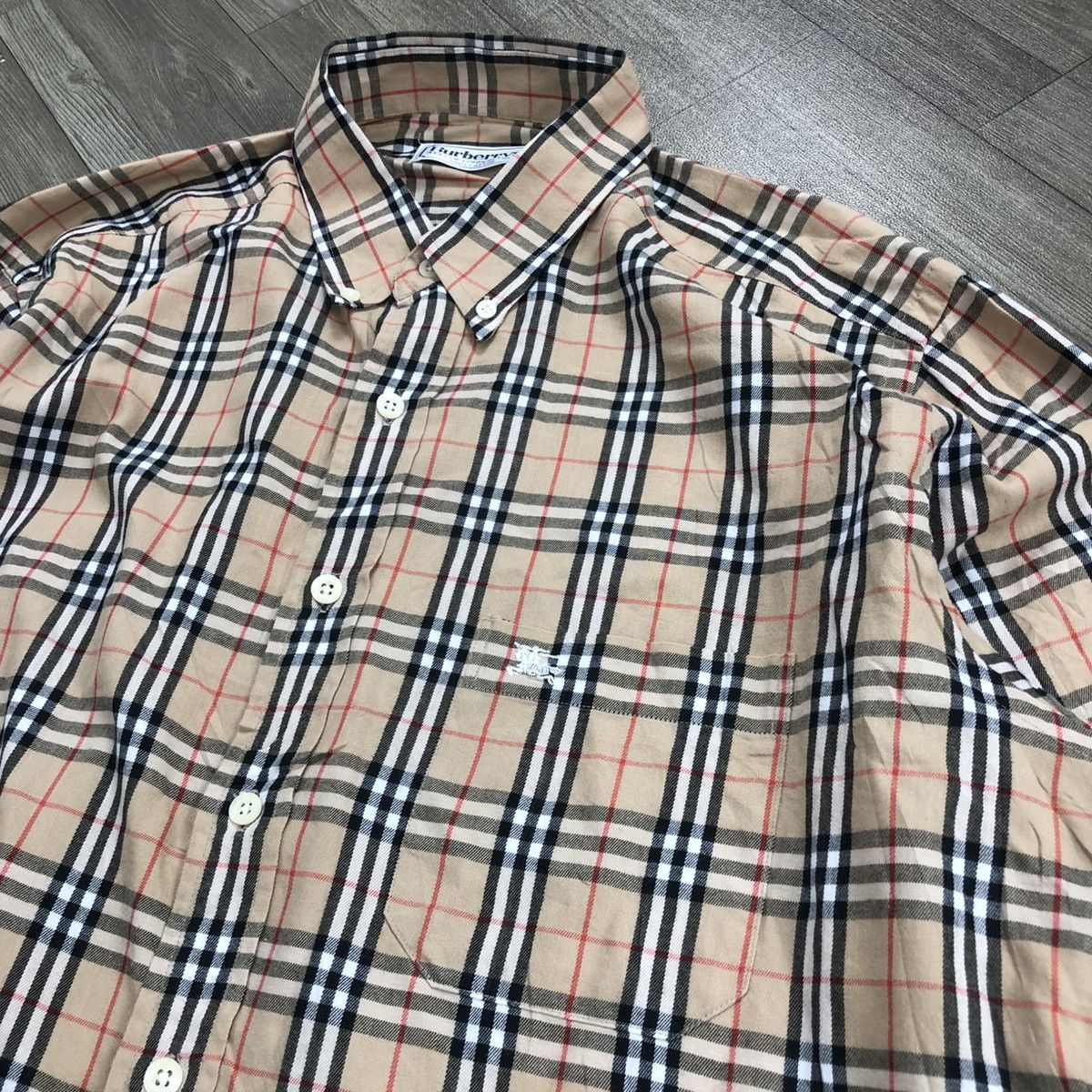 Burberry Vintage Burberrys Nova Check Plaid Iconic Long Shirt Size US XL / EU 56 / 4 - 3 Thumbnail