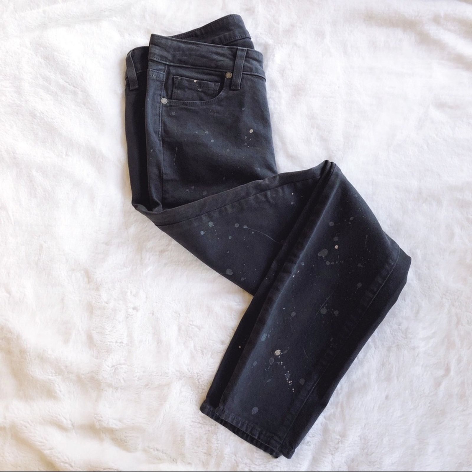 Paige PAIGE Gray Verdugo Ankle Jeans with Splatter Design Size 27" / US 4 / IT 40 - 1 Thumbnail