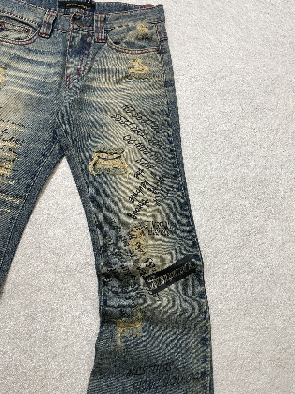 Hysteric Glamour 2000s Archival Hysteric Poem Flare Denim Mudwash Y2K Ifsix Size 25" / US 0 / IT 36 - 3 Thumbnail