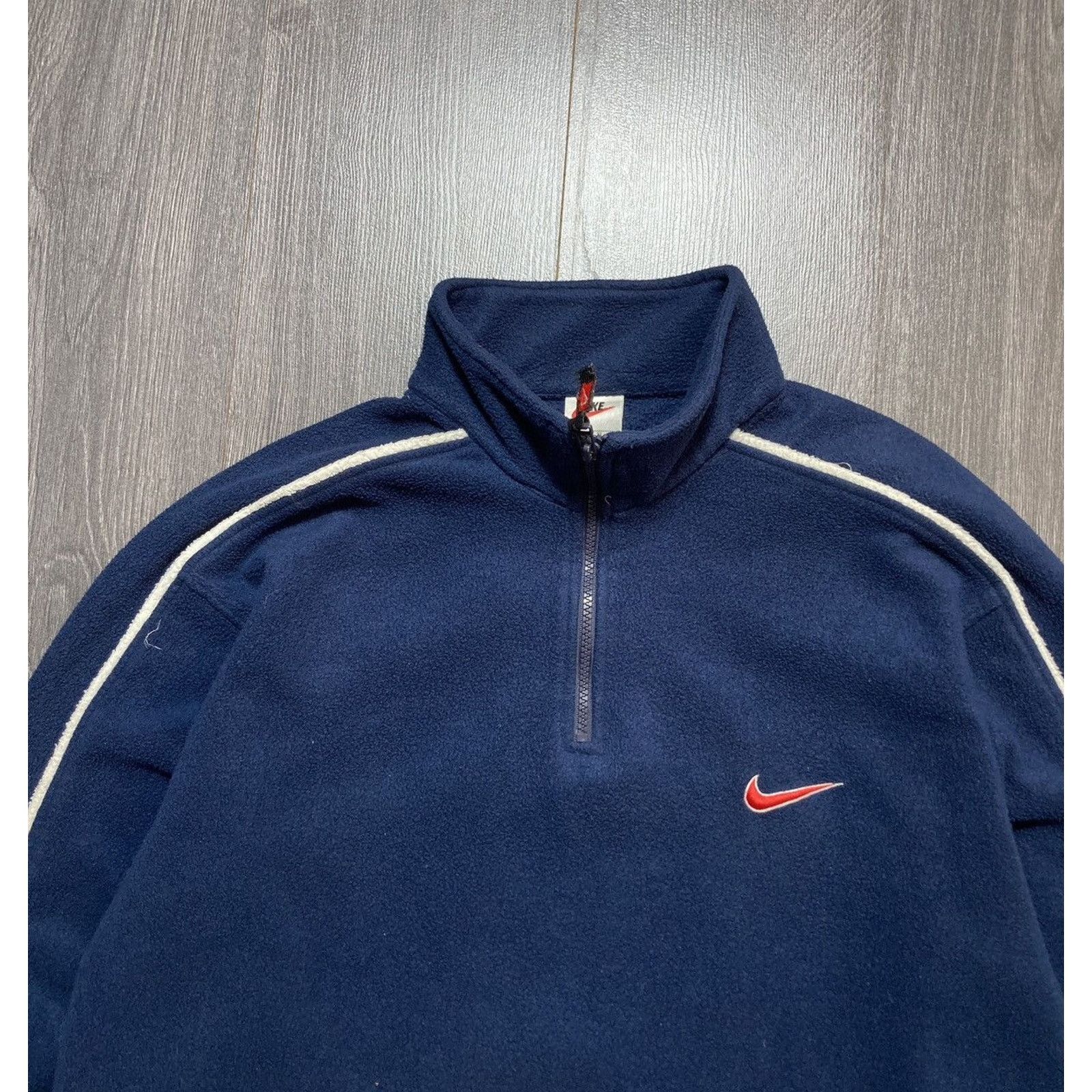 Nike × Vintage 90s Vintage Nike Fleece Sweatshirt Retro Big Logo Size US L / EU 52-54 / 3 - 2 Thumbnail