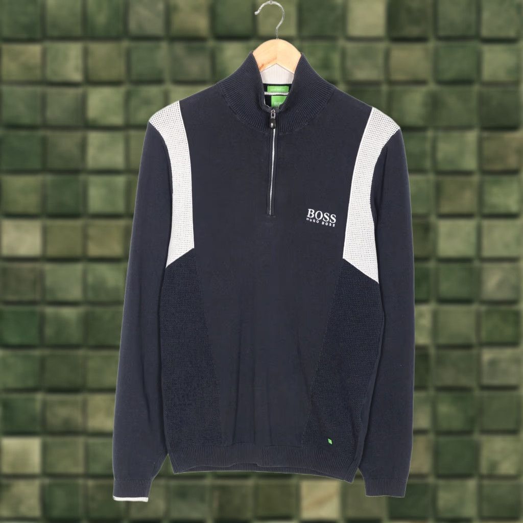Hugo Boss HUGO BOSS Zelchior Pro Jumper Sweater Men S Blue Knit 1/4 Zip Pullover Classic Designer Jumper Mens Size US S / EU 44-46 / 1 - 1 Thumbnail