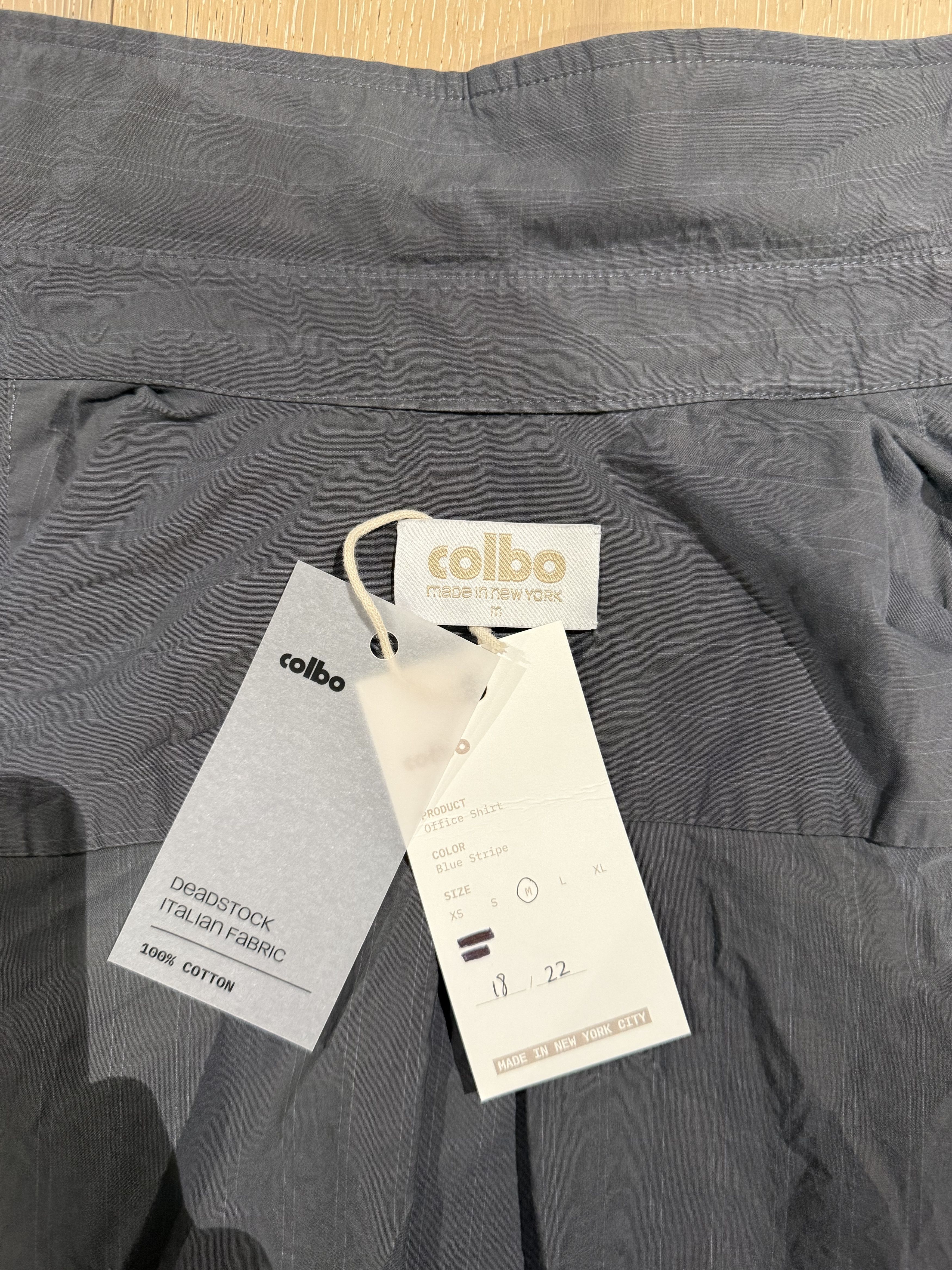 Colbo 💚 18/22 Colbo NYC Office Shirt Blue Stripe Medium NEW Size US M / EU 48-50 / 2 - 11 Thumbnail