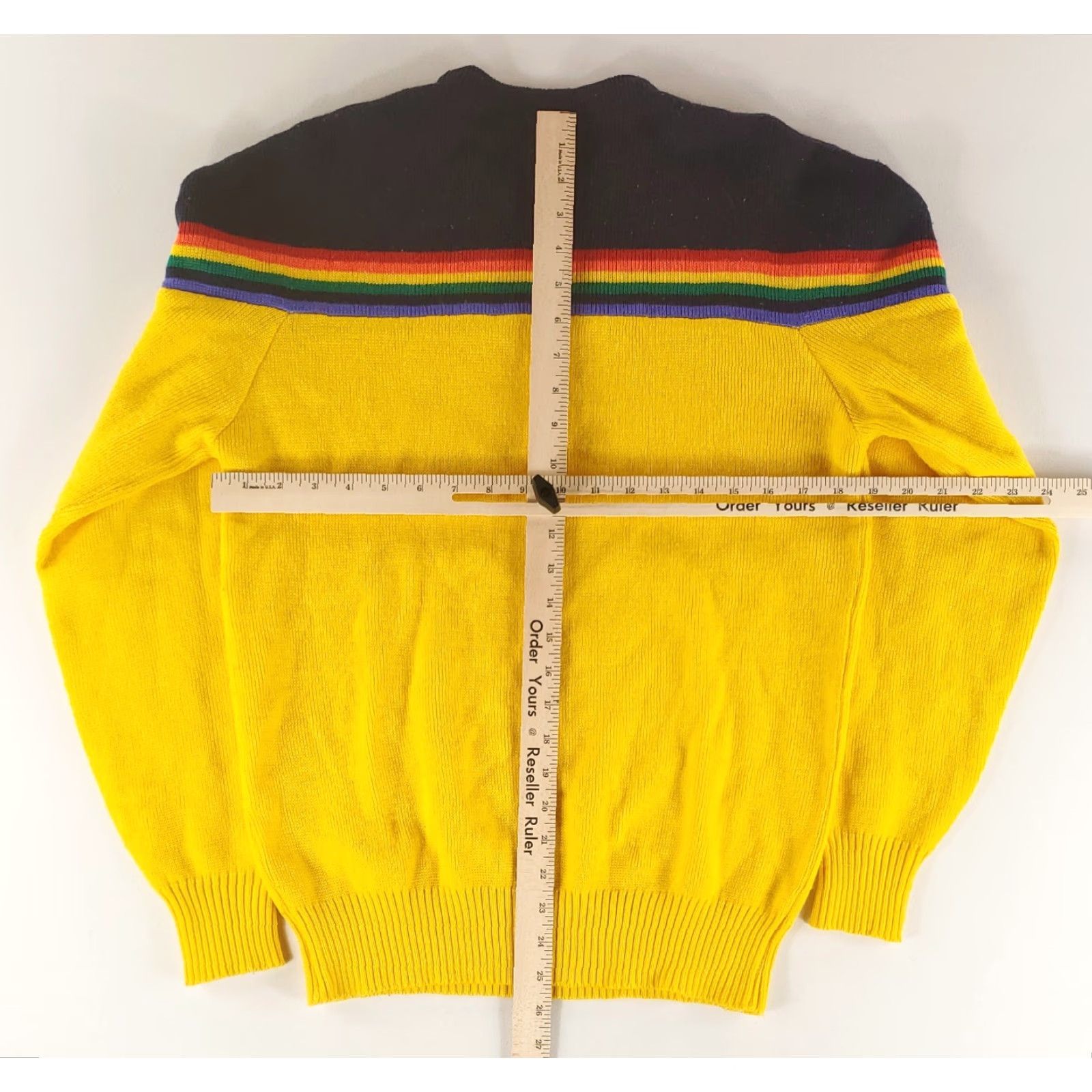 Ocean Pacific VINTAGE Ocean Pacific Rainbow Striped Sweater Yellow Blue Long Sleeve Mens M Size US M / EU 48-50 / 2 - 7 Thumbnail
