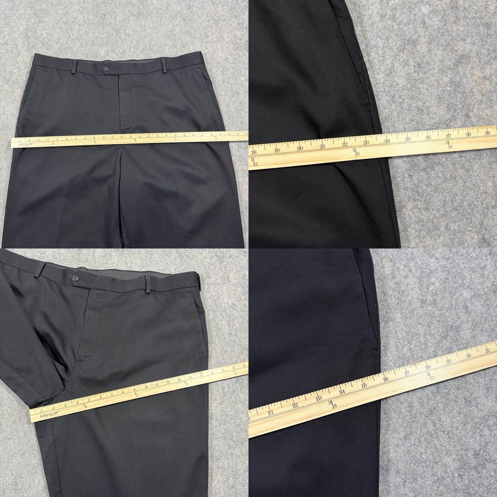 Dockers DOCKERS Pants Mens 40x30 Black Classic Khakis Straight Front 41x28 Inseam 28" Twill, Button Zip, Relaxed Fit Vintage No Size US 40 / EU 56 - 8 Thumbnail