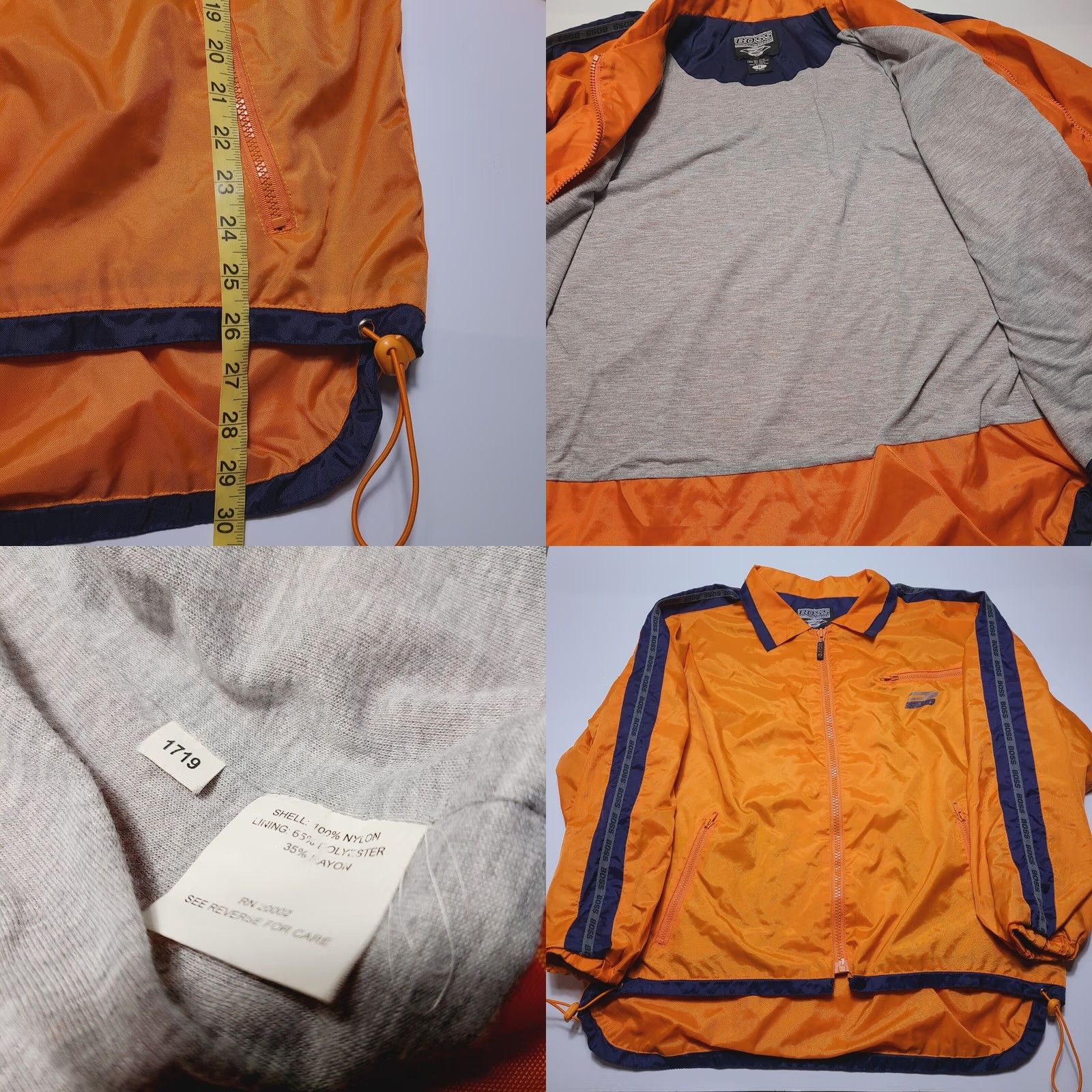 Vintage VINTAGE Boss by IG Design Windbreaker Jacket Lined Hip Hop Men's Medium Orange Size US M / EU 48-50 / 2 - 8 Thumbnail