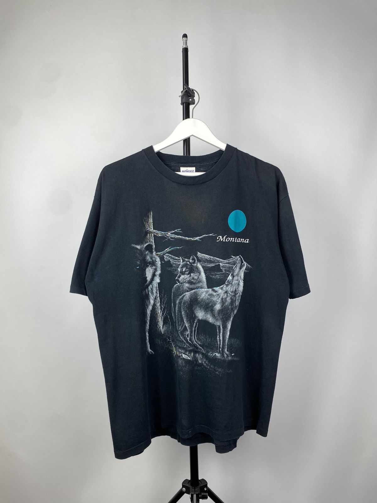 Vintage Vintage 90s Wolf Nature USA Montana Single Stitch T-Shirt Size US XL / EU 56 / 4 - 1 Thumbnail