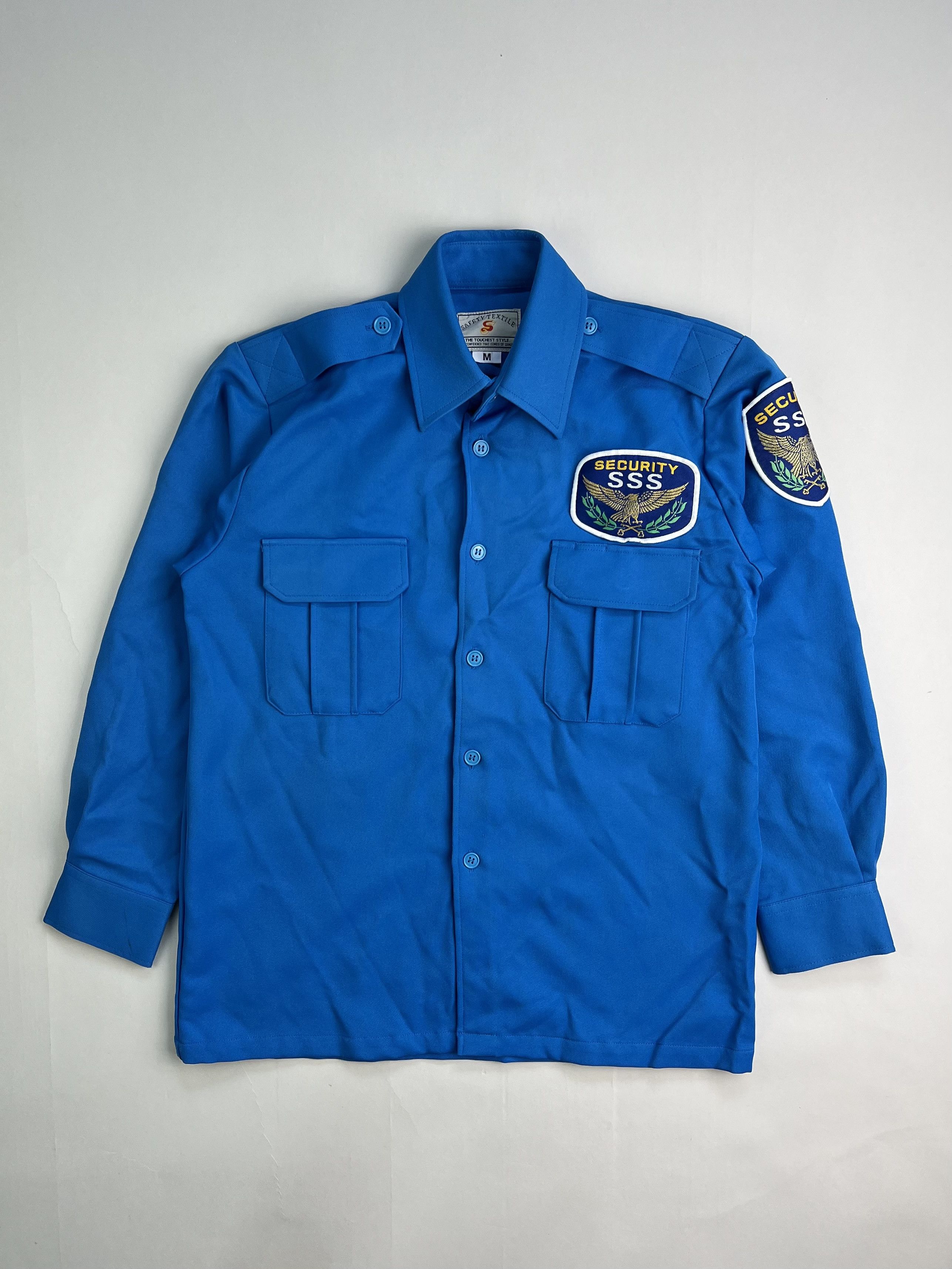 Vintage Vintage Security Work Shirt Blue Medium Size US M / EU 48-50 / 2 - 1 Thumbnail