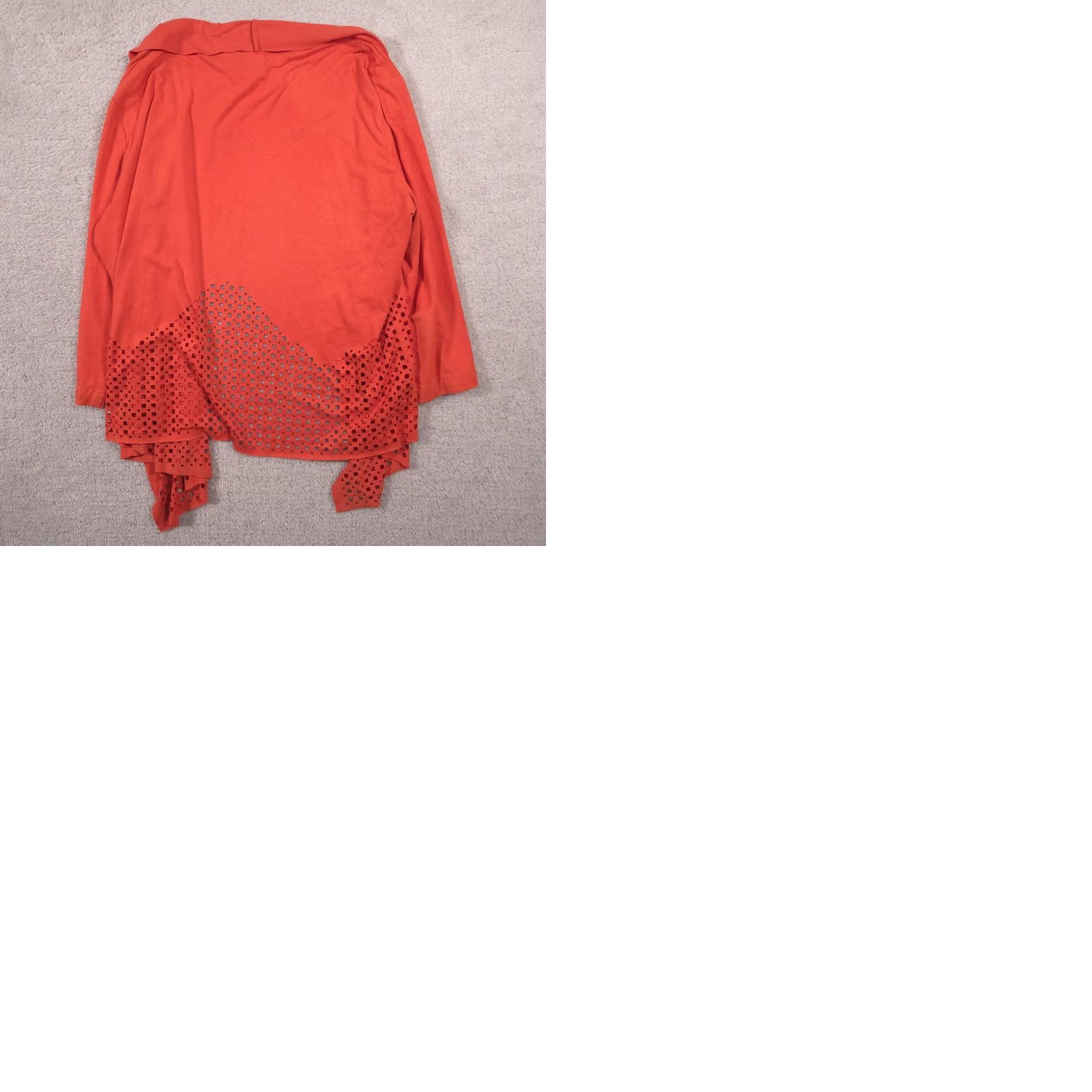 Vintage Chico's Cardigan Sweater Womens 3 Orange Open Front Lightweight Knit Cardigan Dressy-Casual Spring Travel Womens Size XS / US 0-2 / IT 36-38 - 9 Thumbnail