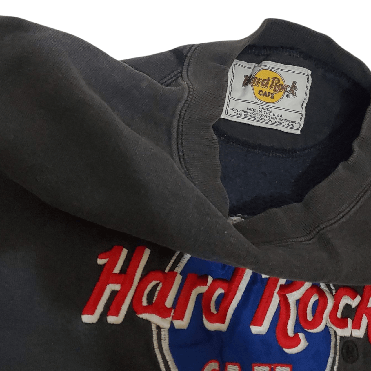 Vintage 90s Hard Rock San Juan Embroidered Sweatshirt Size US L / EU 52-54 / 3 - 3 Thumbnail
