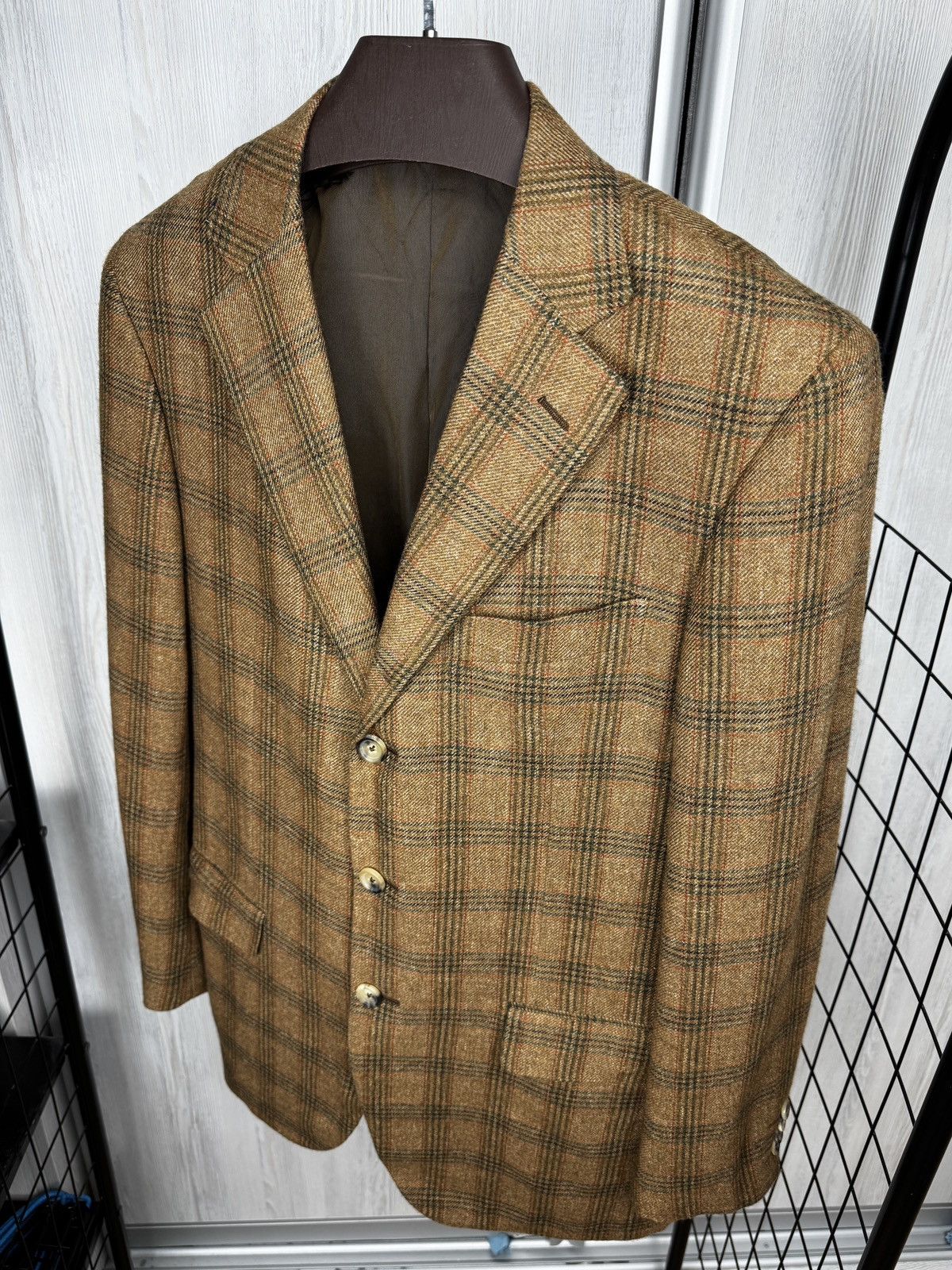 Pal Zileri Pal Zileri brown checkered cashmere linen blend blazer Size 40R - 7 Thumbnail