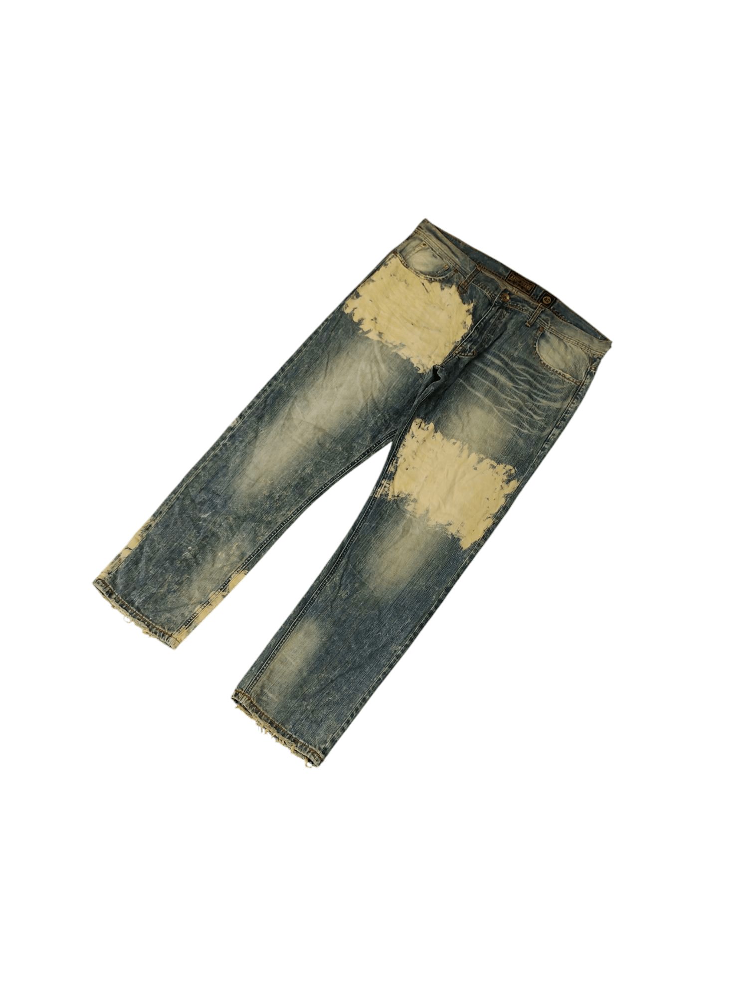 Comme des Garcons × Undercover Baggy Jeans Akoo Brand Acid Wash Distress Denim Wide Leg Size US 42 / EU 58 - 2 Thumbnail