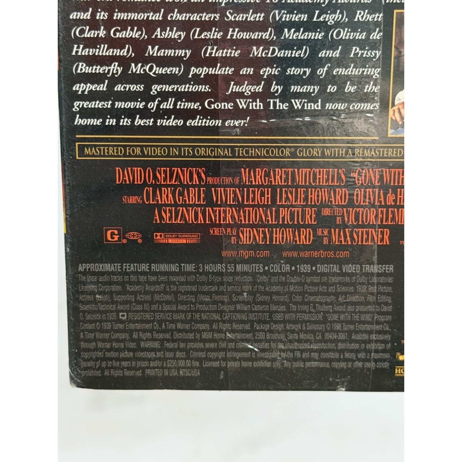 Other Gone With the Wind (VHS, 1998, Digitally Re-Mastered) Sealed Size ONE SIZE - 3 Thumbnail