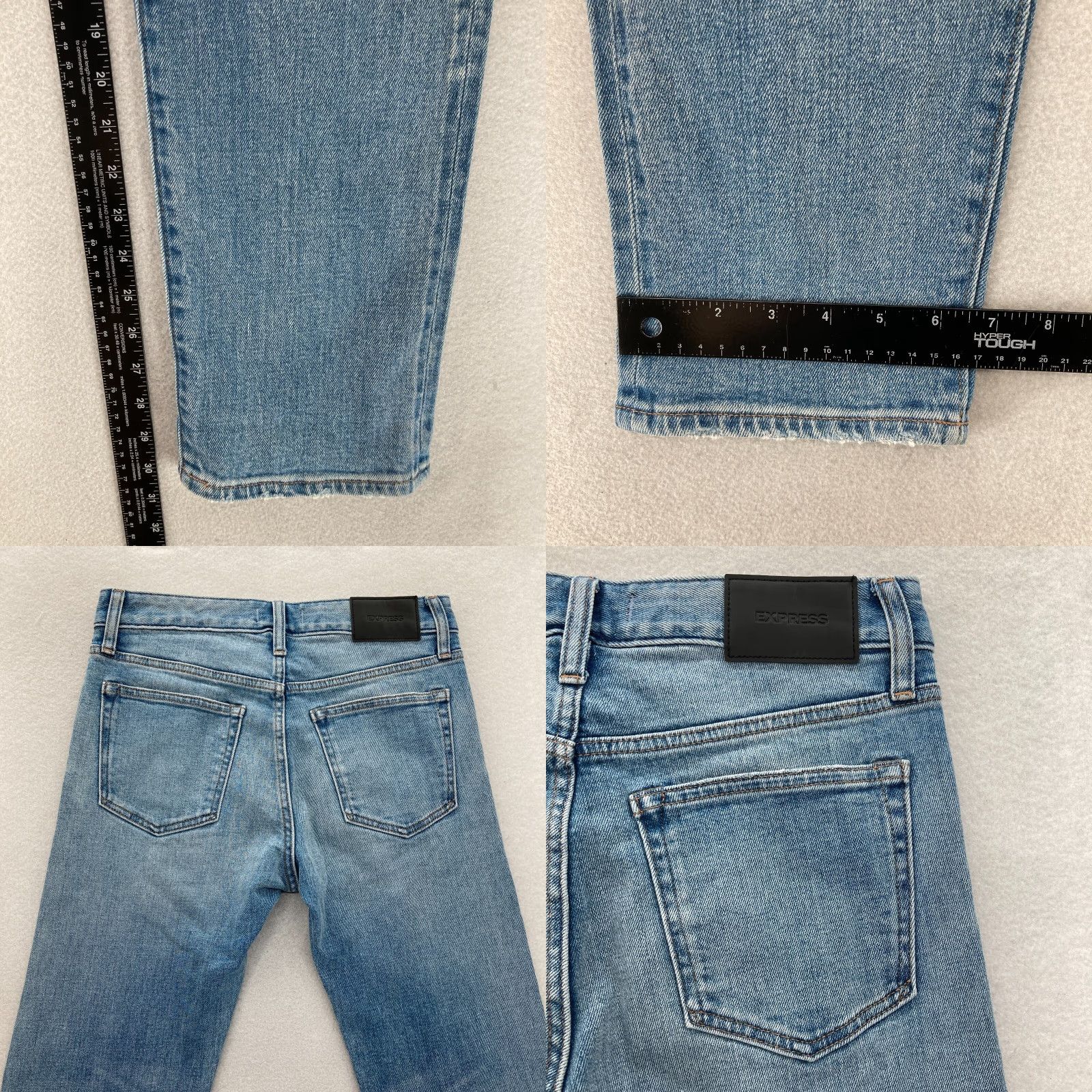 Express Express Jeans Mens 28x30 Slim Straight Denim Blue Stretch Button Fly Size US 28 / EU 44 - 9 Thumbnail
