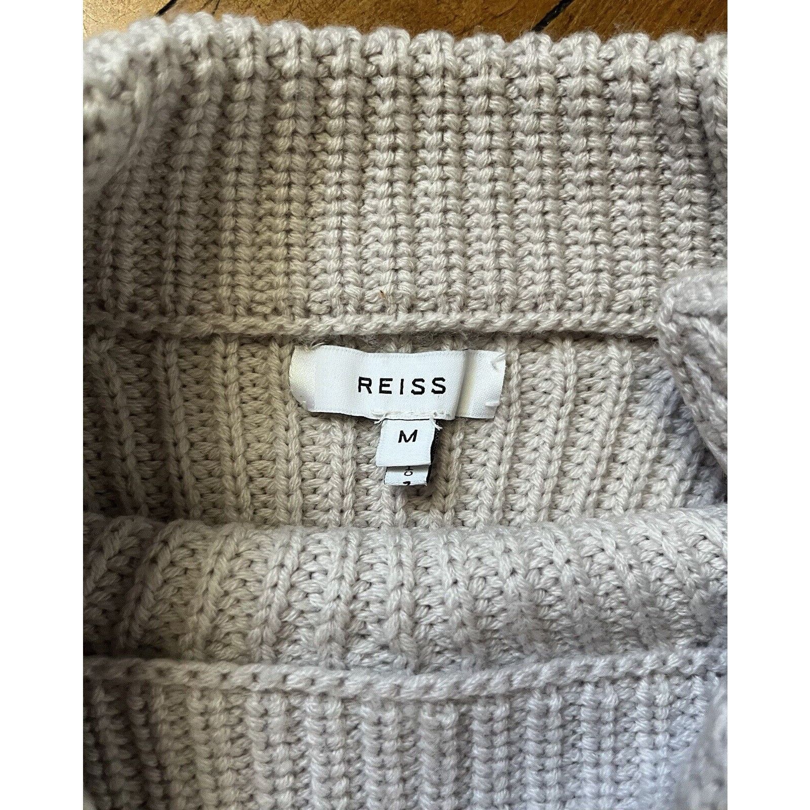 Reiss ✨Reiss Sweater Cable Knit Pullover Mock neck Chunky Imogen Size M / US 6-8 / IT 42-44 - 3 Thumbnail