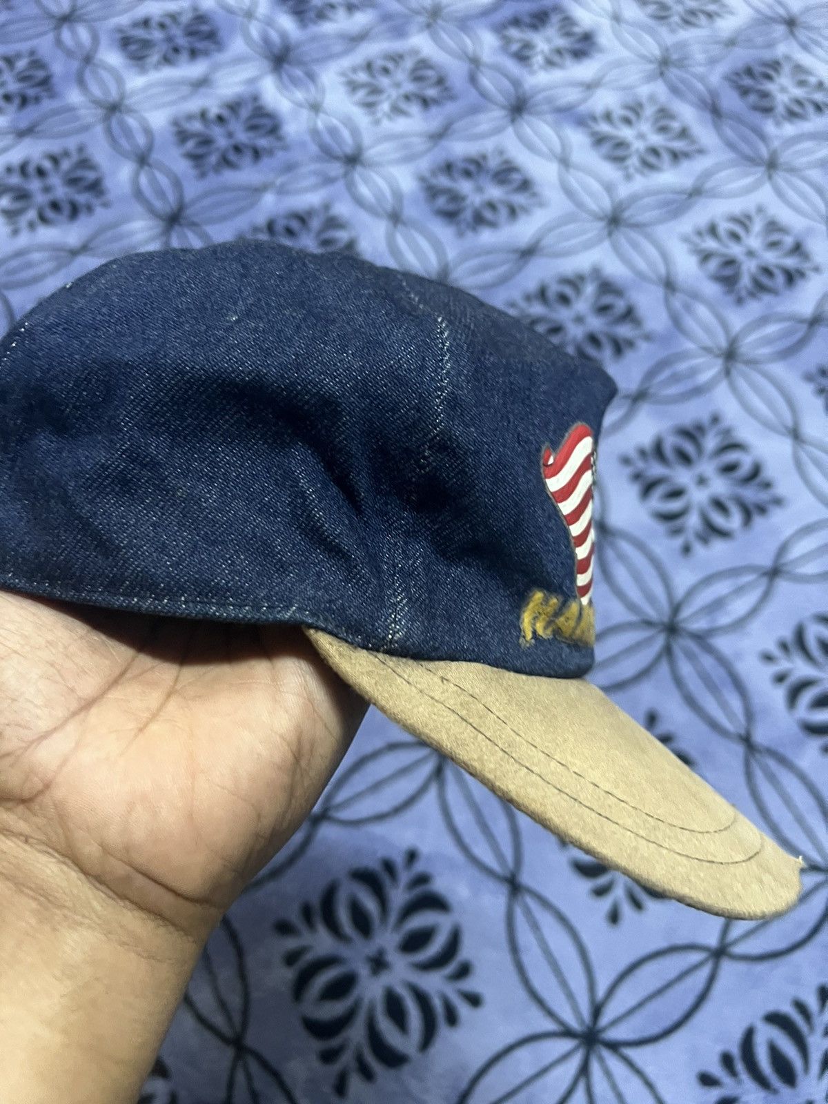 Harley Davidson × Vintage Harley Davidson. - CRAZY vintage Y2K denim Rebel cap/hat Size ONE SIZE - 3 Thumbnail