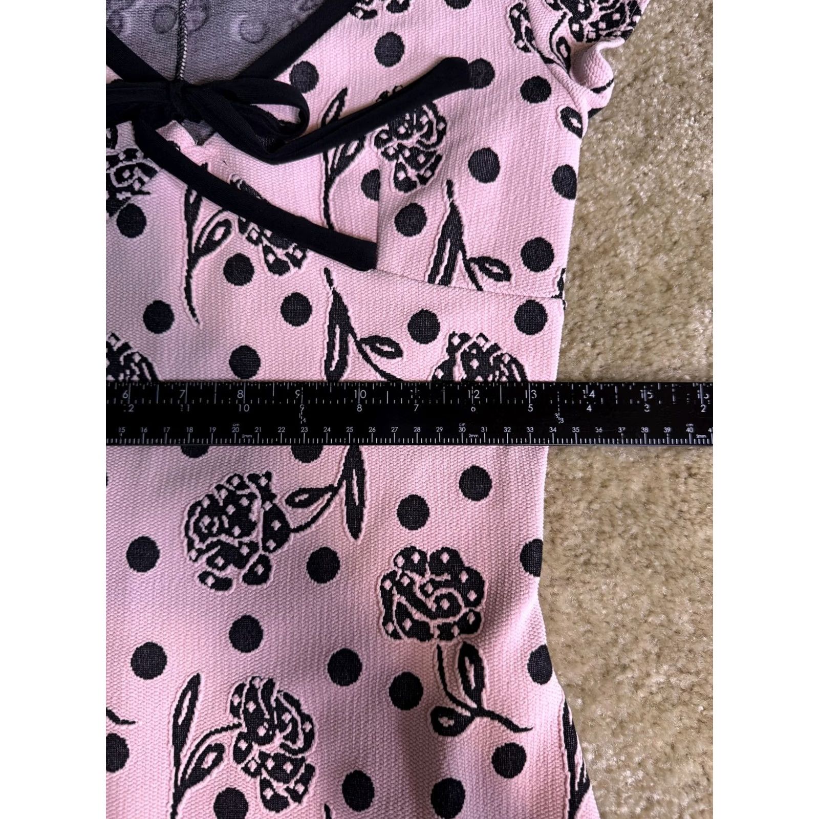 Pinko VINTAGE ZOKAI Pink Black Floral Midi Sheath Dress Womens Size Small Y2K D908 Size S / US 4 / IT 40 - 7 Thumbnail