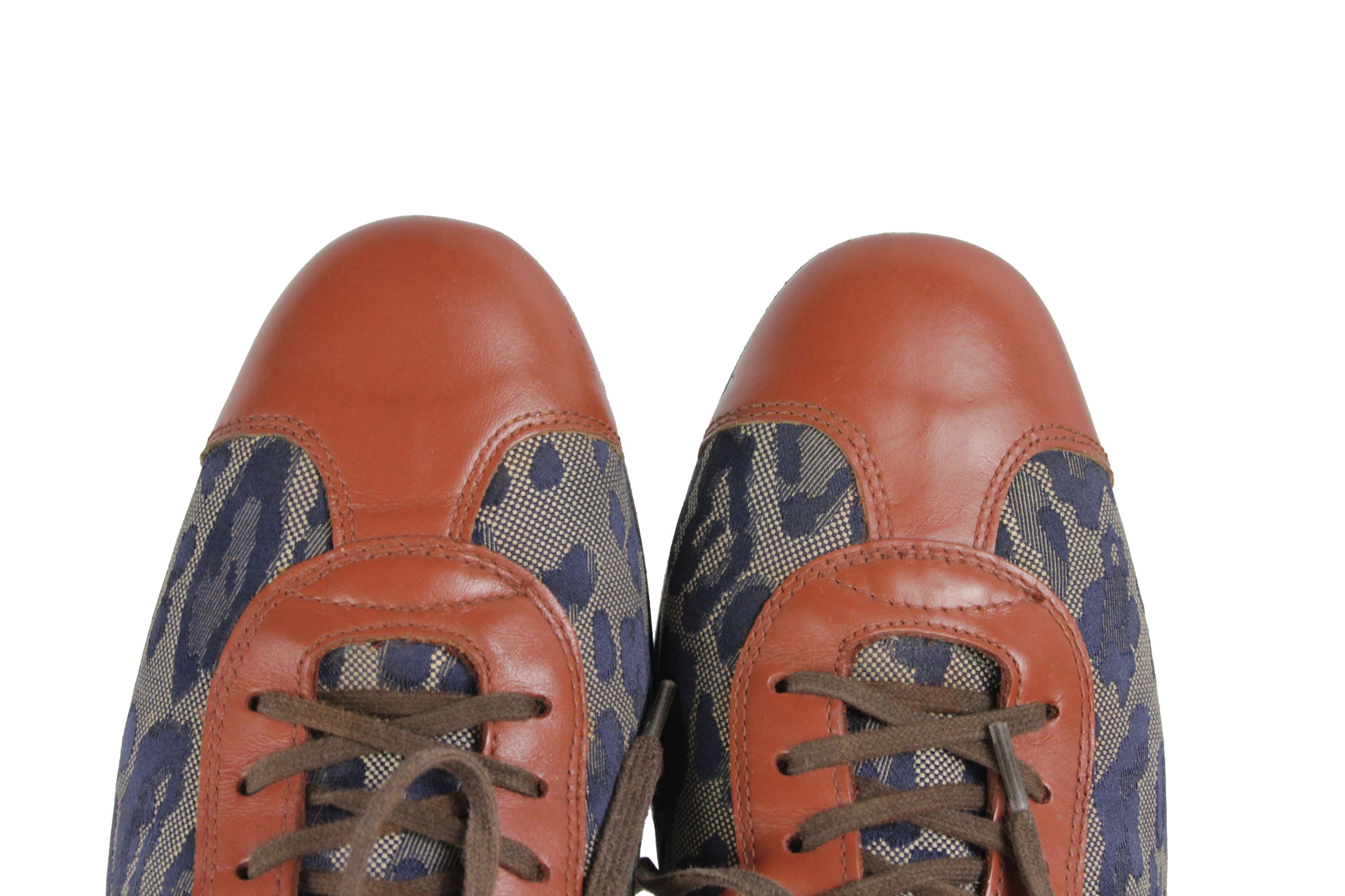 Roberto Cavalli 00S Leopard Jacquard Low Sneakers Vintage Size US 10 / EU 43 - 6 Thumbnail