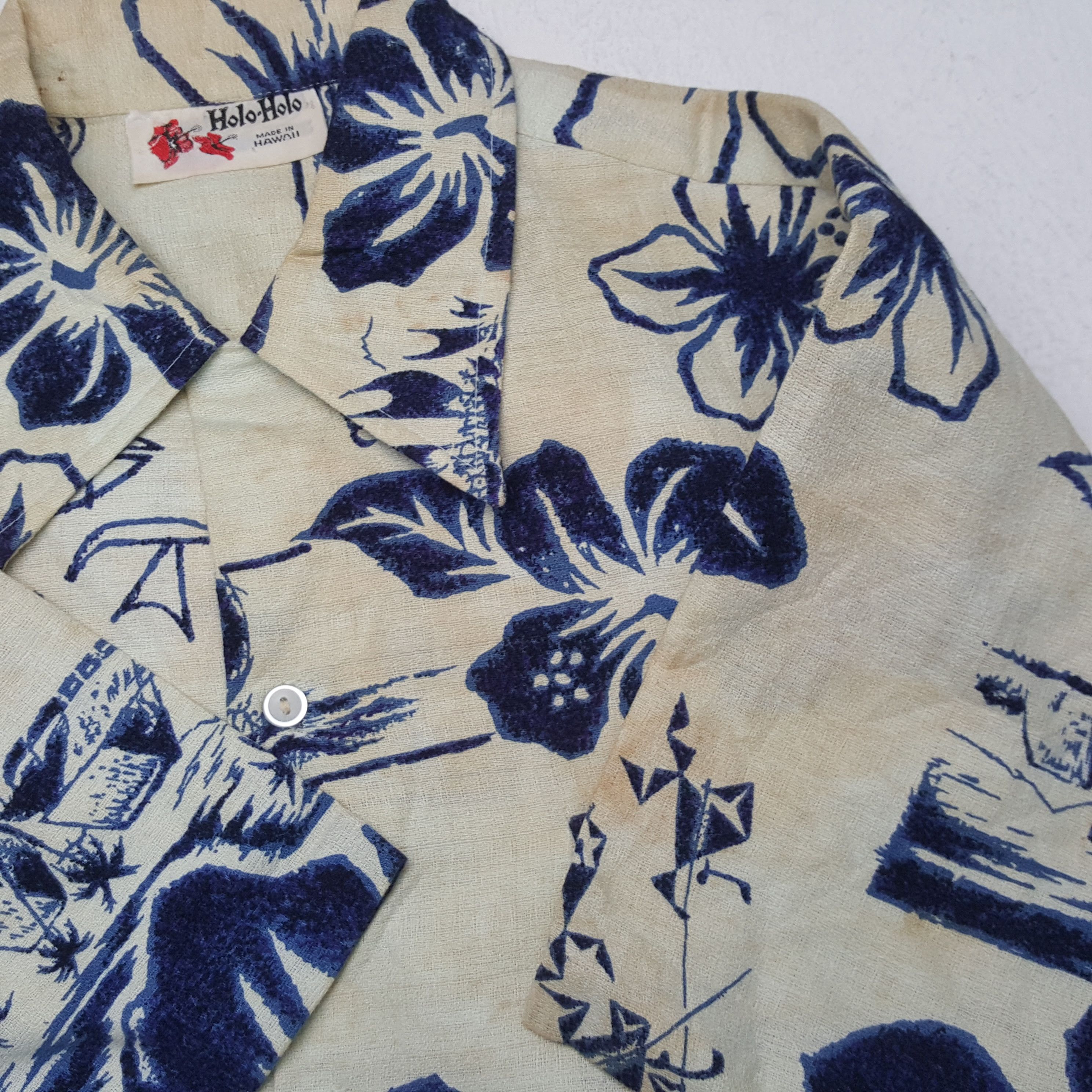 Vintage Holo Holo Hawaii Flowers Vacation Style Shirt RR13 Size US XL / EU 56 / 4 - 7 Thumbnail