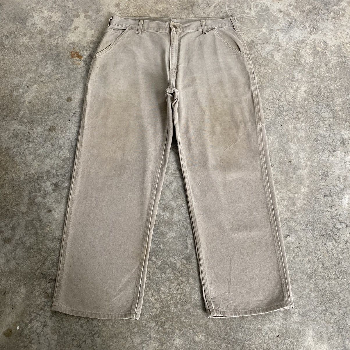 Carhartt Vintage Carhartt Desert Grey Carpenter Workwear Pants Size US 36 / EU 52 - 2 Thumbnail