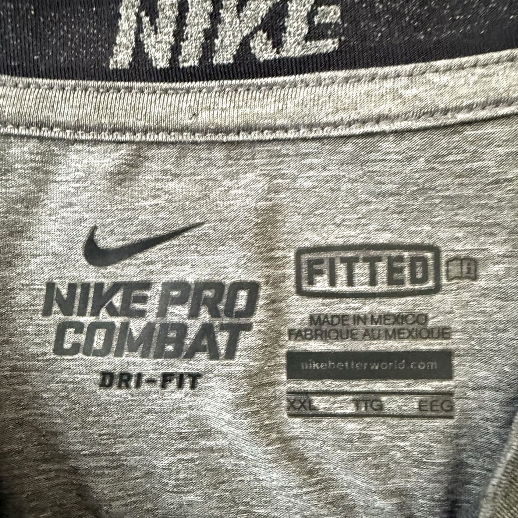Nike Nike Pro Combat Dri-FIT T-Shirt Mens XXL Gray Long Sleeve Fitted Top 449788-022 Size US XXL / EU 58 / 5 - 2 Thumbnail