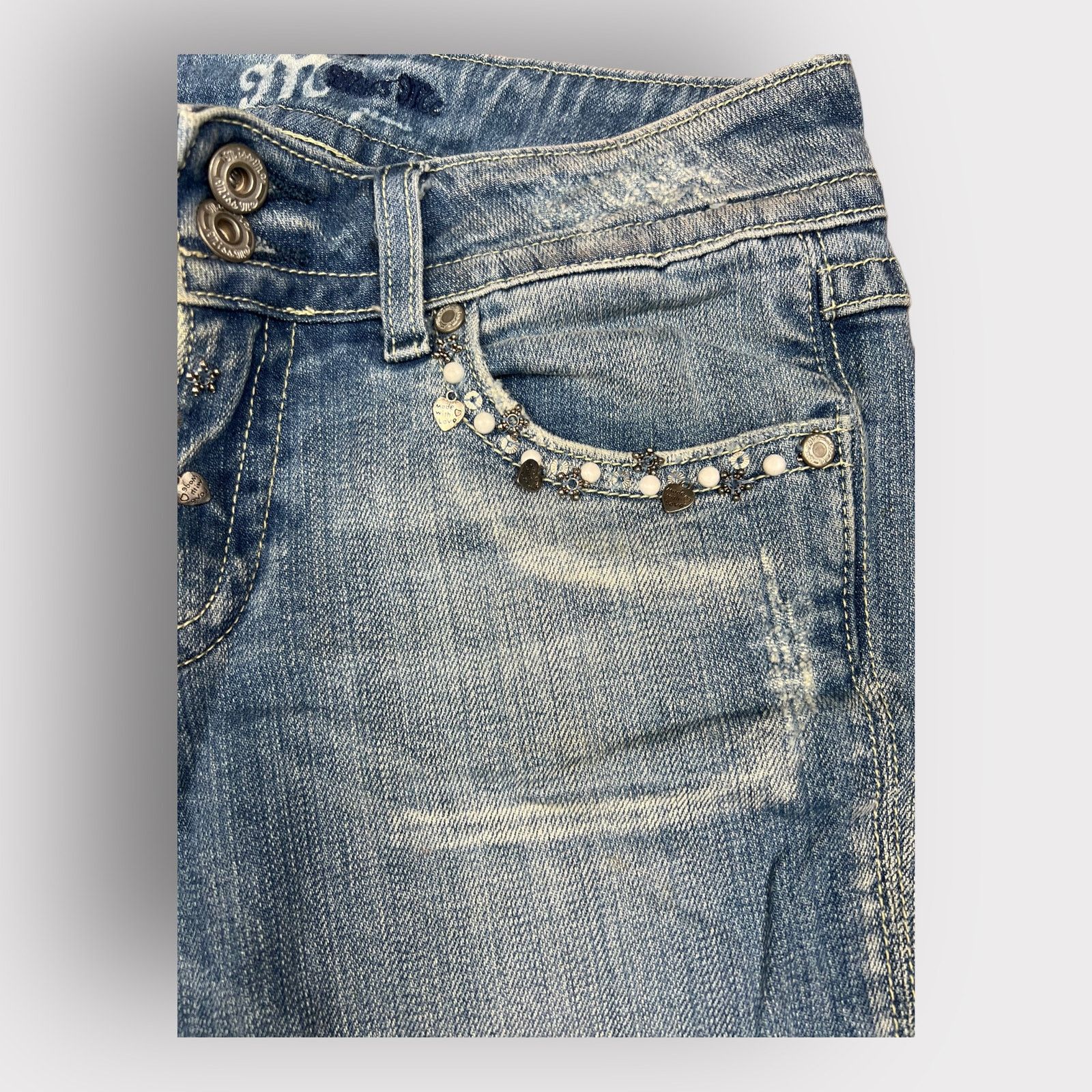 Nordstrom Miss Me Cropped Jeans Flap Pocket Medium Wash | Size 27 Size 27" / US 4 / IT 40 - 11 Thumbnail