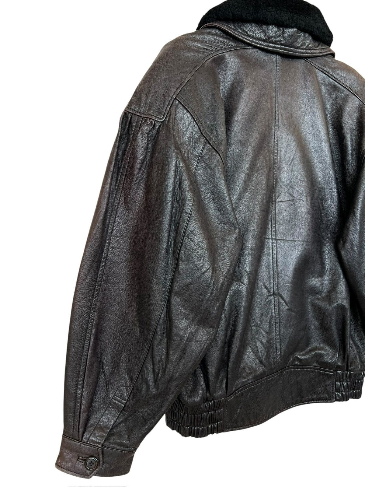 Vintage Vintage Black Shearling Fur Leather Coat Jacket Size US XL / EU 56 / 4 - 11 Thumbnail