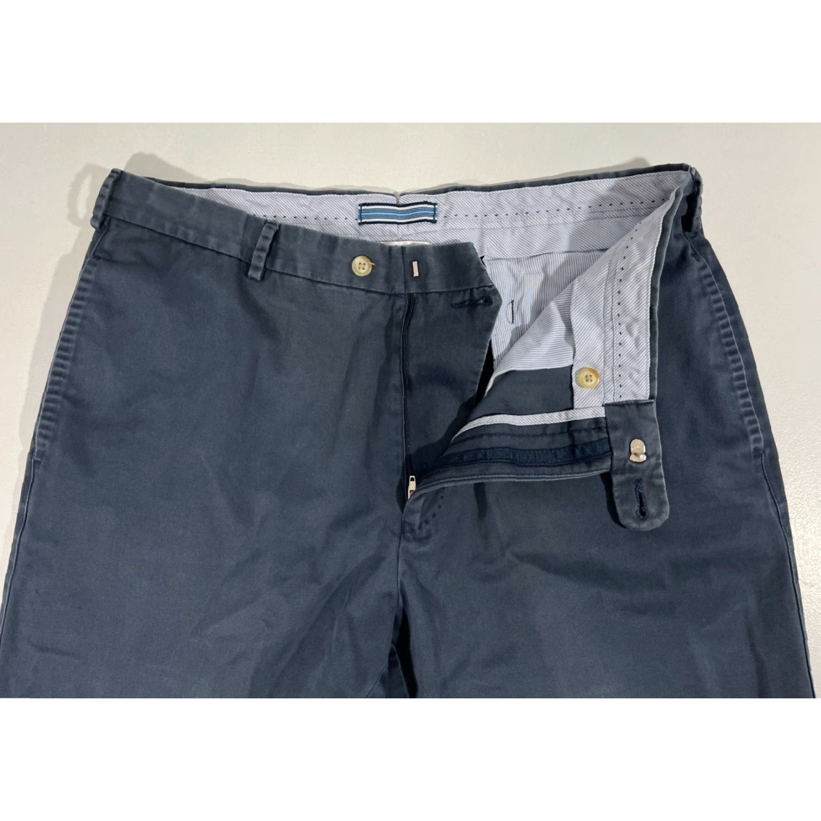 Peter Millar Peter Millar Crown Pima Cotton Chino Pants Navy Men 36x30 Vintage Straight Front Belt Loops Regular Pants Size US 36 / EU 52 - 5 Thumbnail