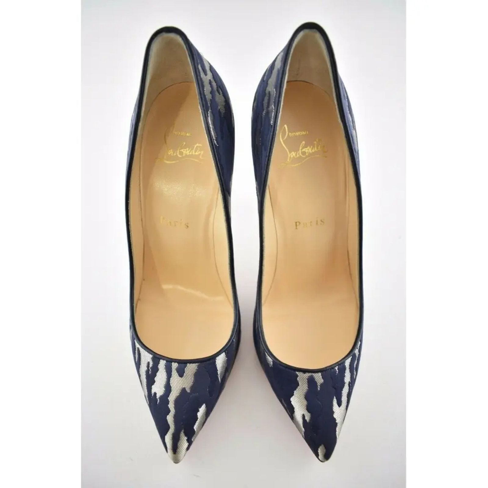 Christian Louboutin Christian Louboutin Pigalle Follies 100 Blue Camo JQ Size US 6.5 / IT 36.5 - 7 Thumbnail
