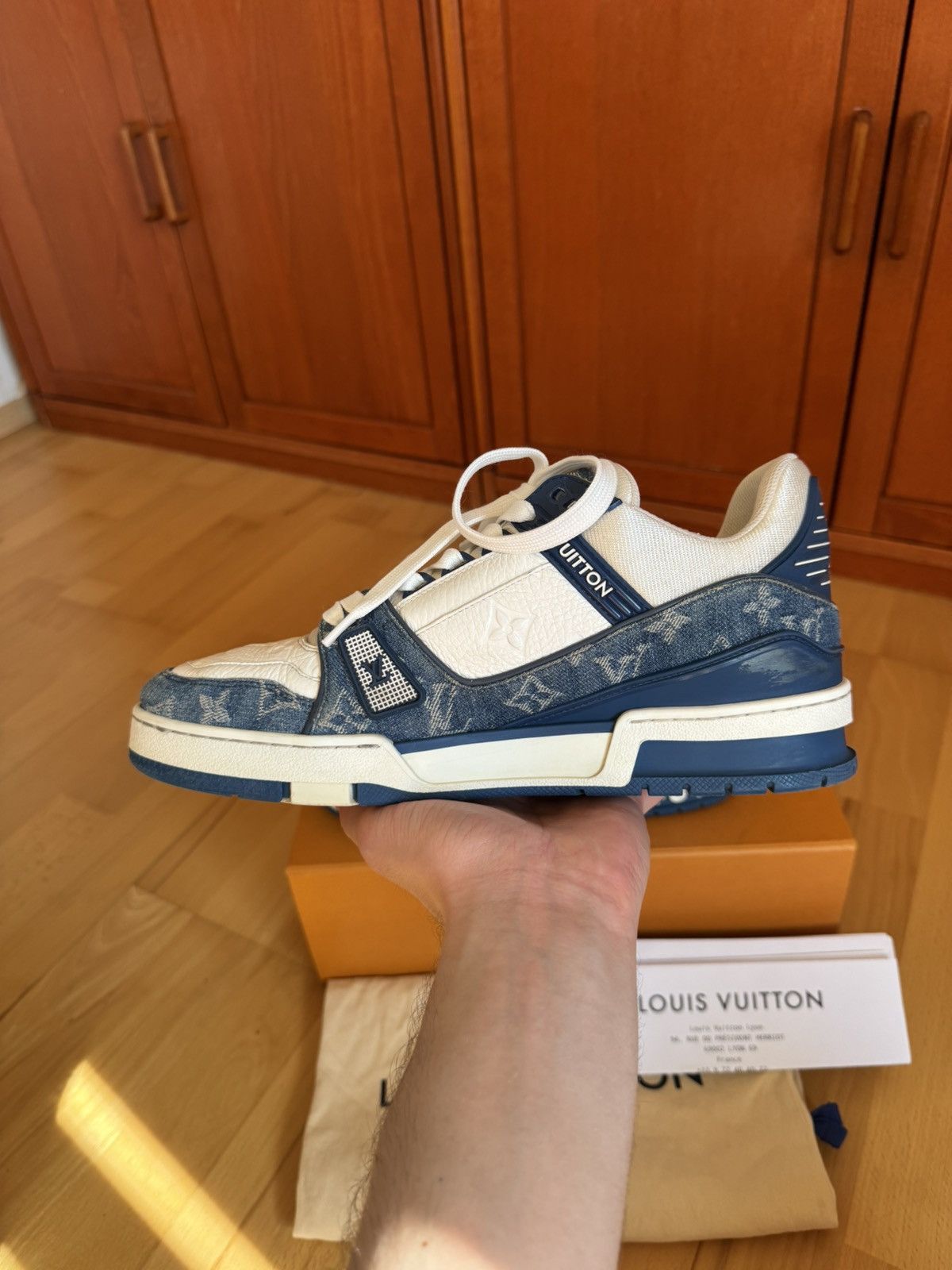 Louis Vuitton Louis Vuitton LV Trainer Blue Denim Size US 8.5 / EU 41-42 - 5 Thumbnail