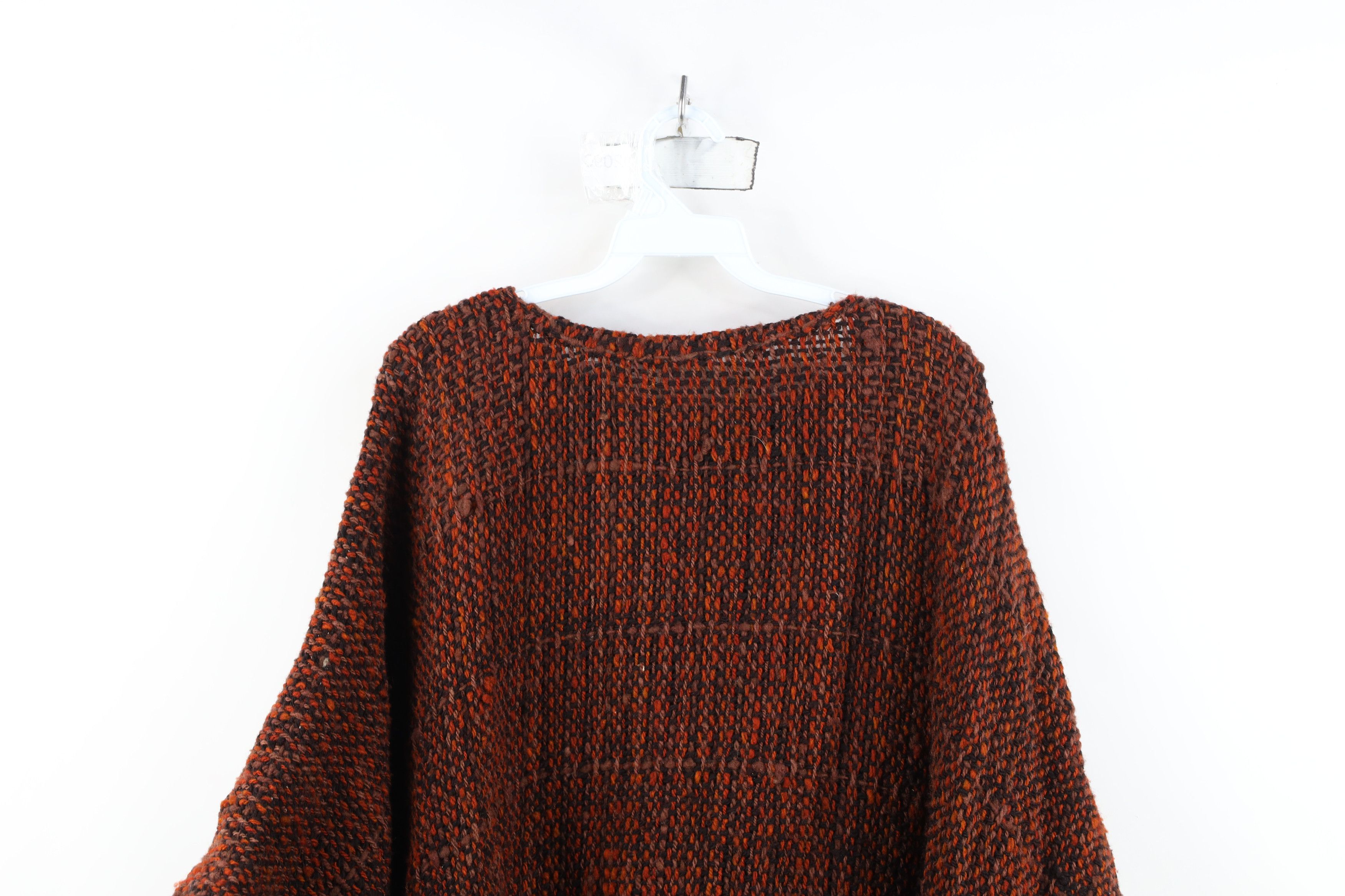 Vintage Vintage 60s Boho Chic Crochet Wool Festival Poncho Sweater Size ONE SIZE - 11 Thumbnail