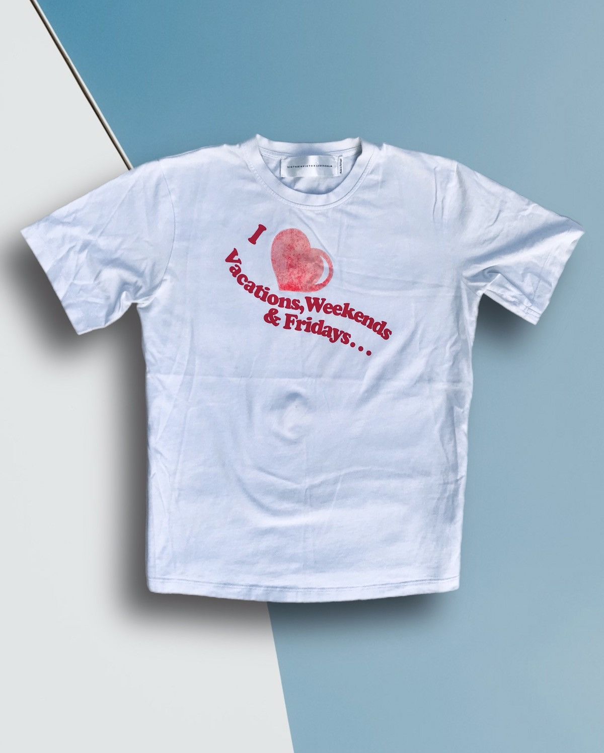 Victoria Beckham VICTORIA BECKHAM I Heart Weekends Print T-shirt Short Sleeve Size S / US 4 / IT 40 - 1 Thumbnail