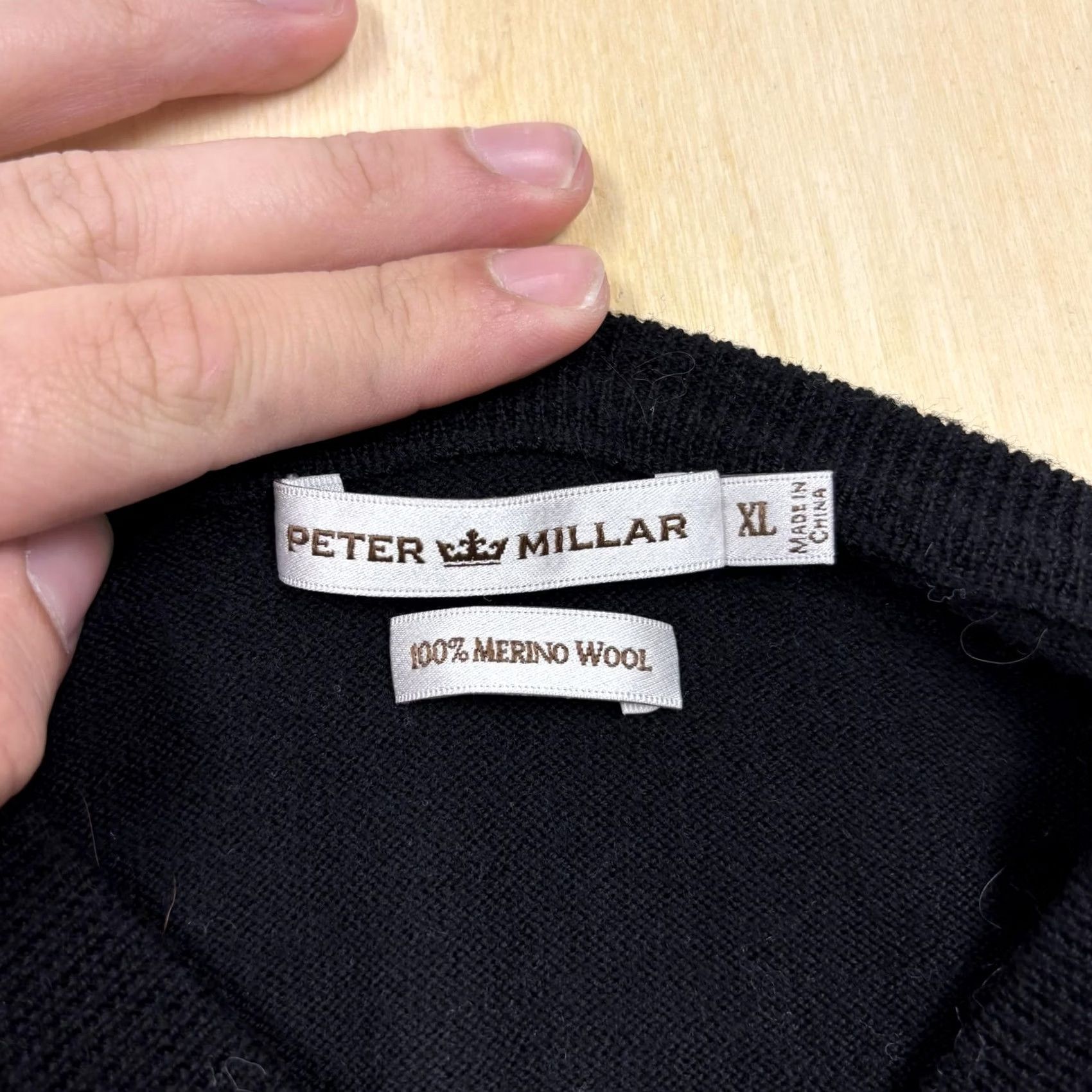 Peter Millar Peter Millar Sweater Mens XL Black 100% Merino Wool V-Neck Knit Pullover Casual Pullover Mens XL Black Merino Wool Knit V-Neck Casual Knit Pullover Size US XL / EU 56 / 4 - 2 Thumbnail