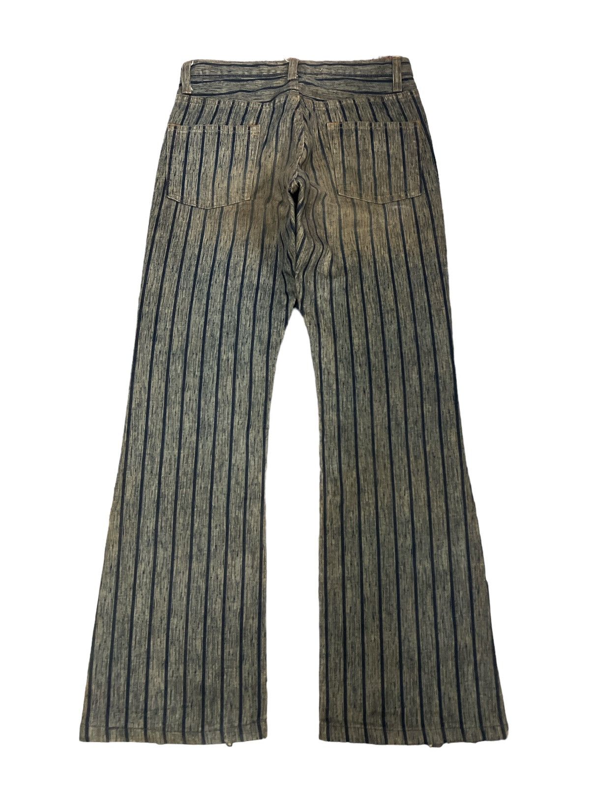 Hysteric Glamour FLARED🔥BLUE WAY STRIPED GRUNGE DISTRESSED DENIM PANT Size US 29 - 7 Thumbnail