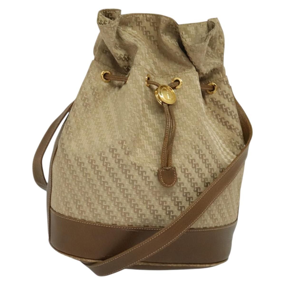 Gucci Shoulder Bag Canvas Beige Gold Auth Ep8623 in Beige/Gold, Women's