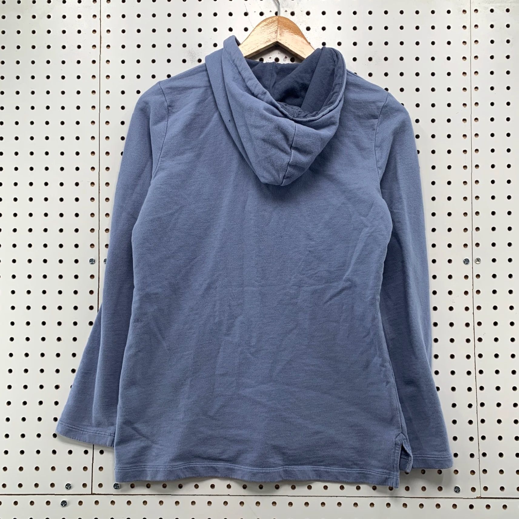 Vintage LL Bean Hoodie Sweatshirt Womens XS Blue Henley Hooded Fleece Pullover Size XS / US 0-2 / IT 36-38 - 2 Thumbnail