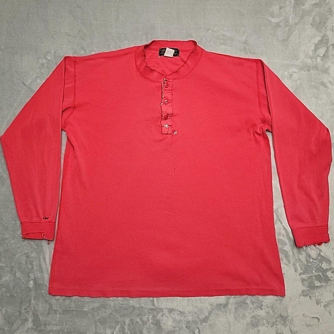 Eddie Bauer VINTAGE Eddie Bauer Henley Shirt Men L Red Ribbed Knit Distressed Grandpa Logger Size US L / EU 52-54 / 3 - 2 Thumbnail