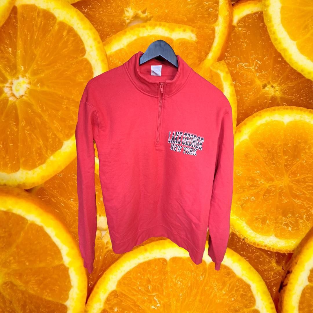 Other Lake George New York Red 1/4 Zip Pullover Size Large Size US L / EU 52-54 / 3 - 1 Thumbnail