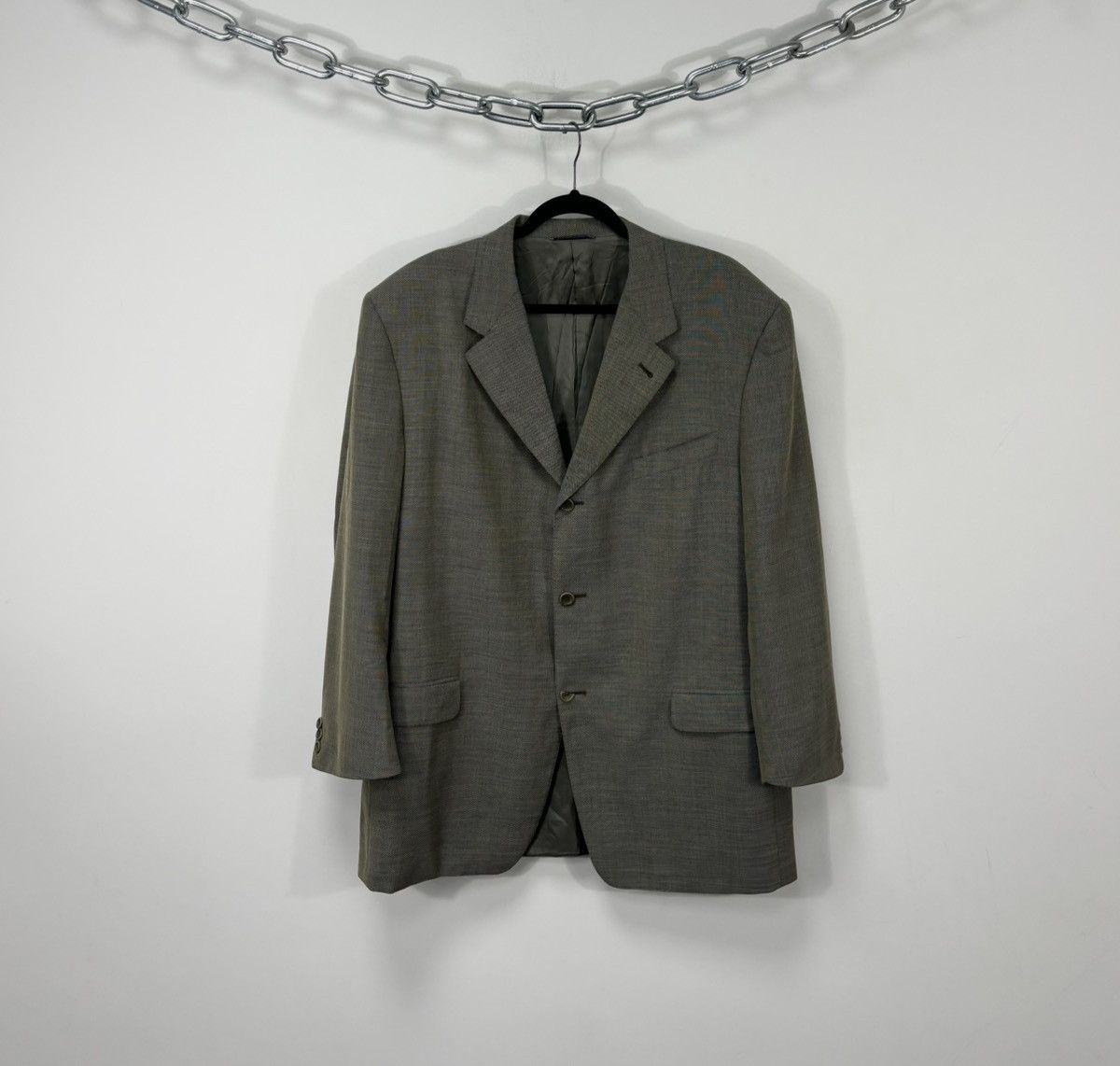 Canali Canali Proposta Olive Green Houndstooth Wool Blazer Jacket Size 48R - 1 Thumbnail