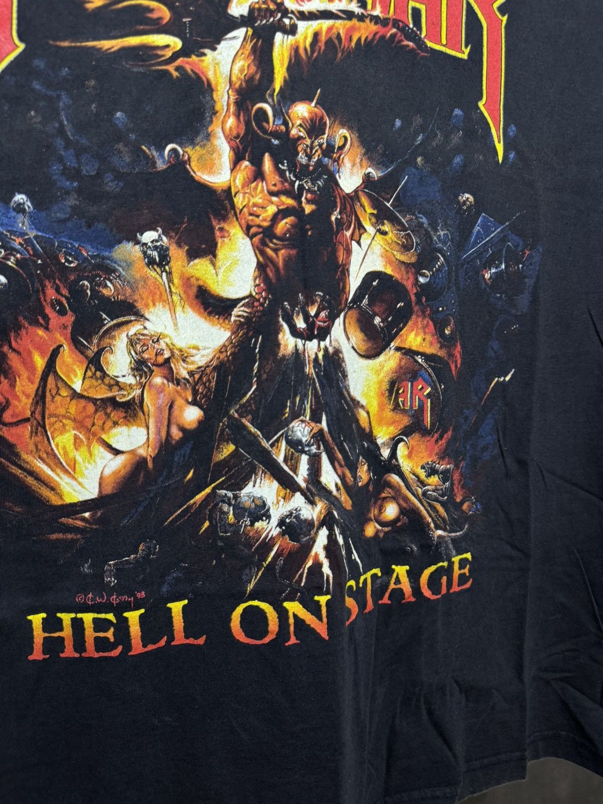 Other T-Shirt Manowar "Hell On Stage" 1998 Vintage Size US XL / EU 56 / 4 - 5 Thumbnail