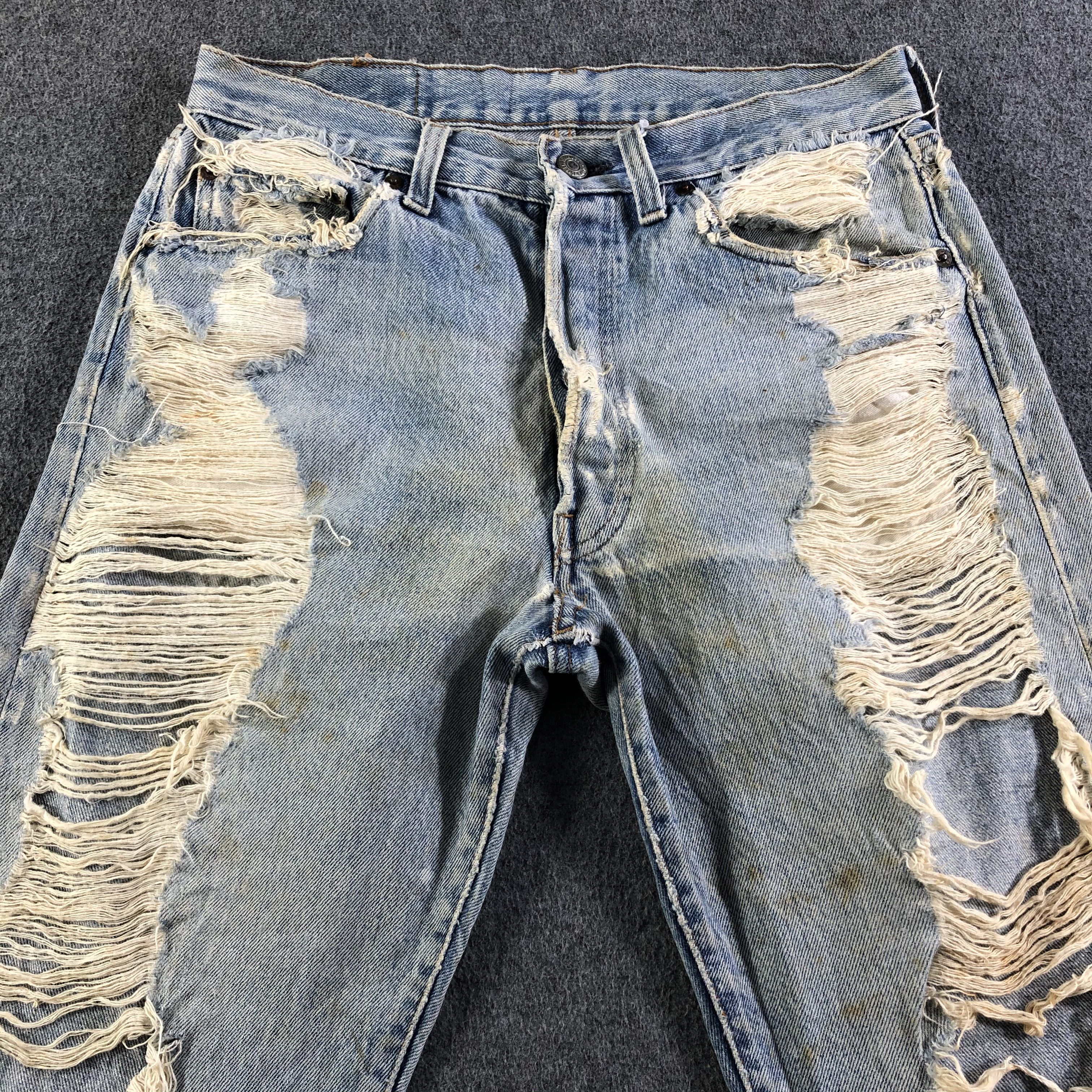 Levi's 90s Vintage Distress Levis 501 Jeans-J3849 Size US 30 / EU 46 - 3 Thumbnail