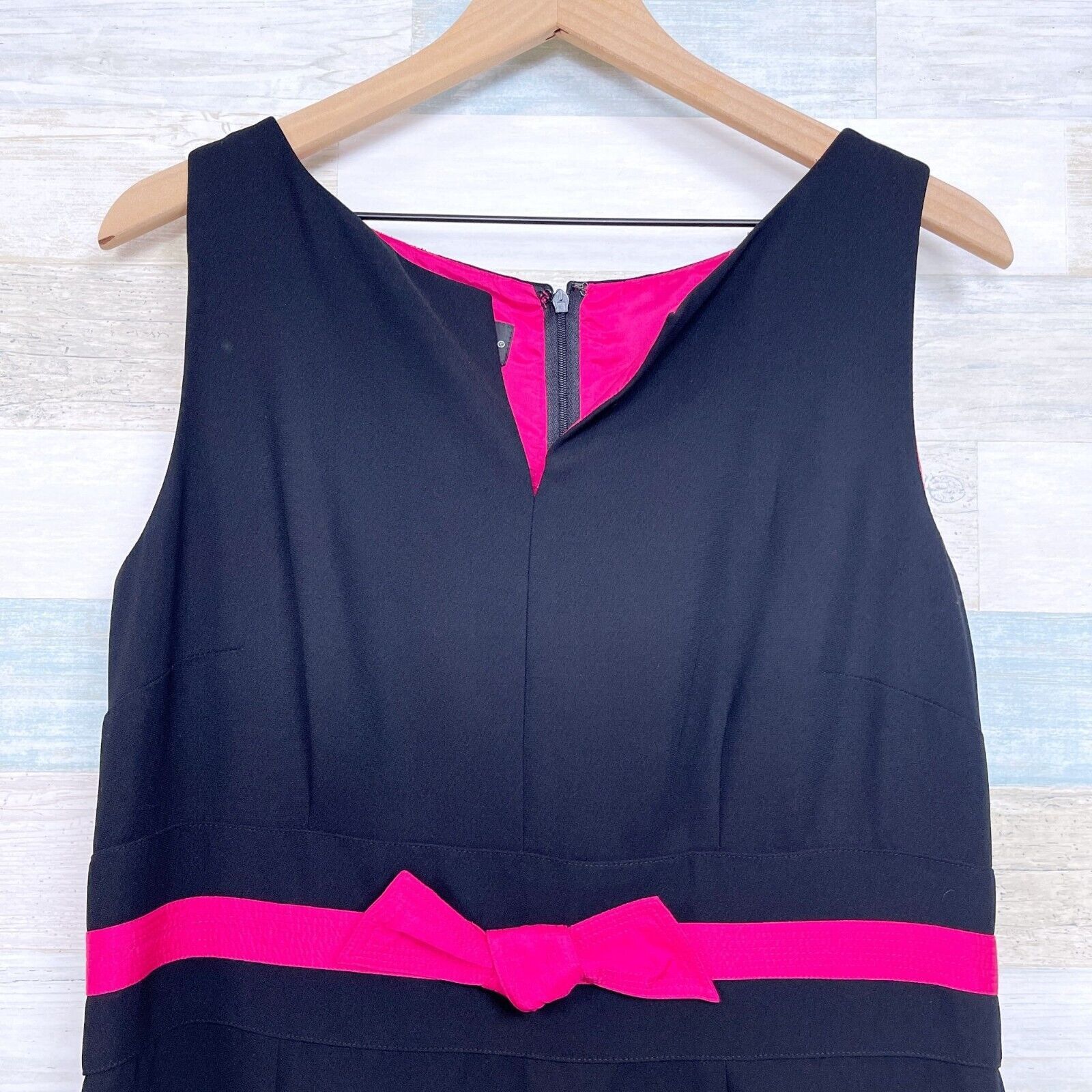 Other Donna Morgan Evening Cocktail Midi Dress Black Pink Satin 14 Size XL / US 12-14 / IT 48-50 - 2 Thumbnail