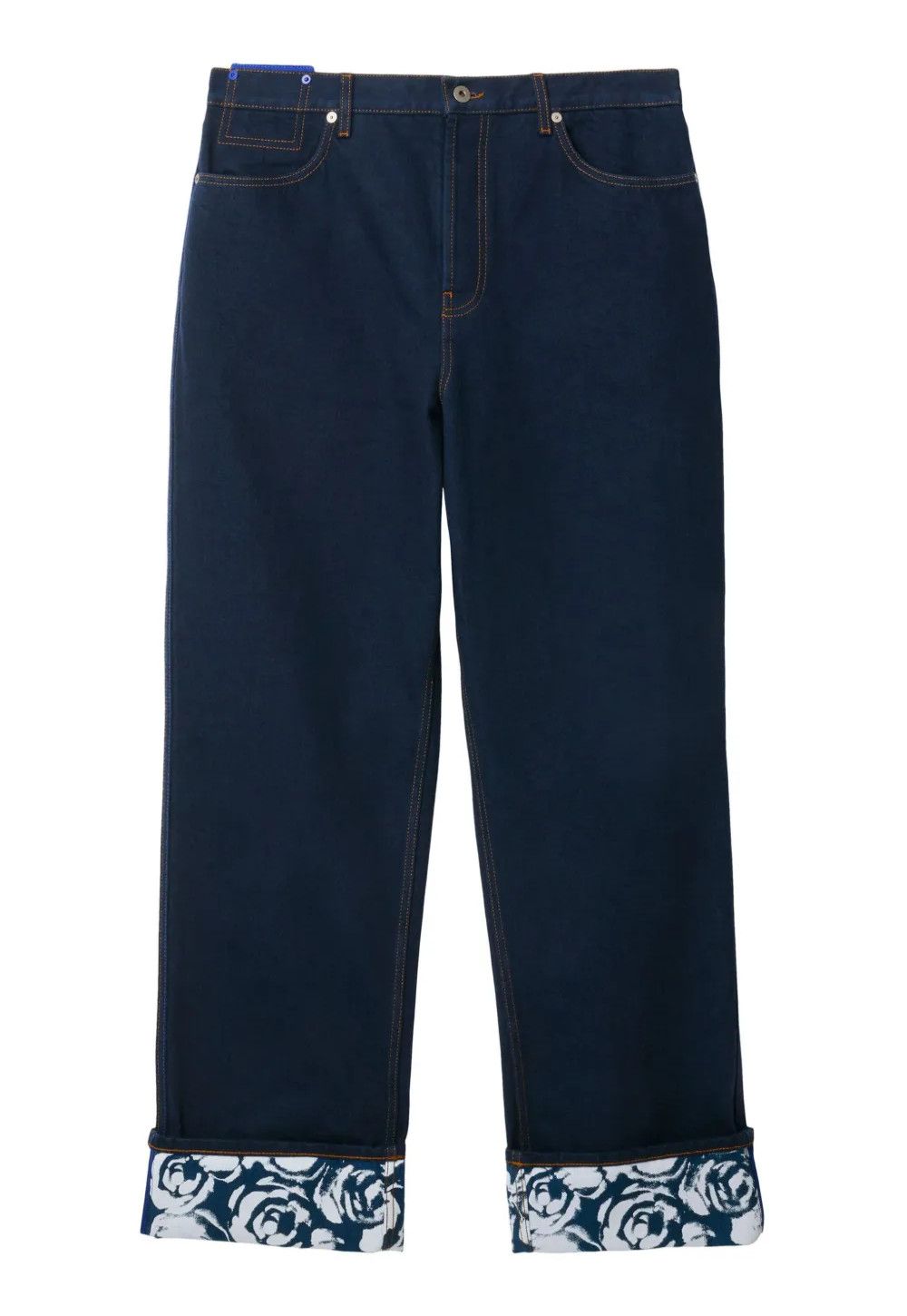 Burberry BURBERRY indigo blue rose print cuffs straight leg jeans 32 Size US 32 / EU 48 - 1 Thumbnail