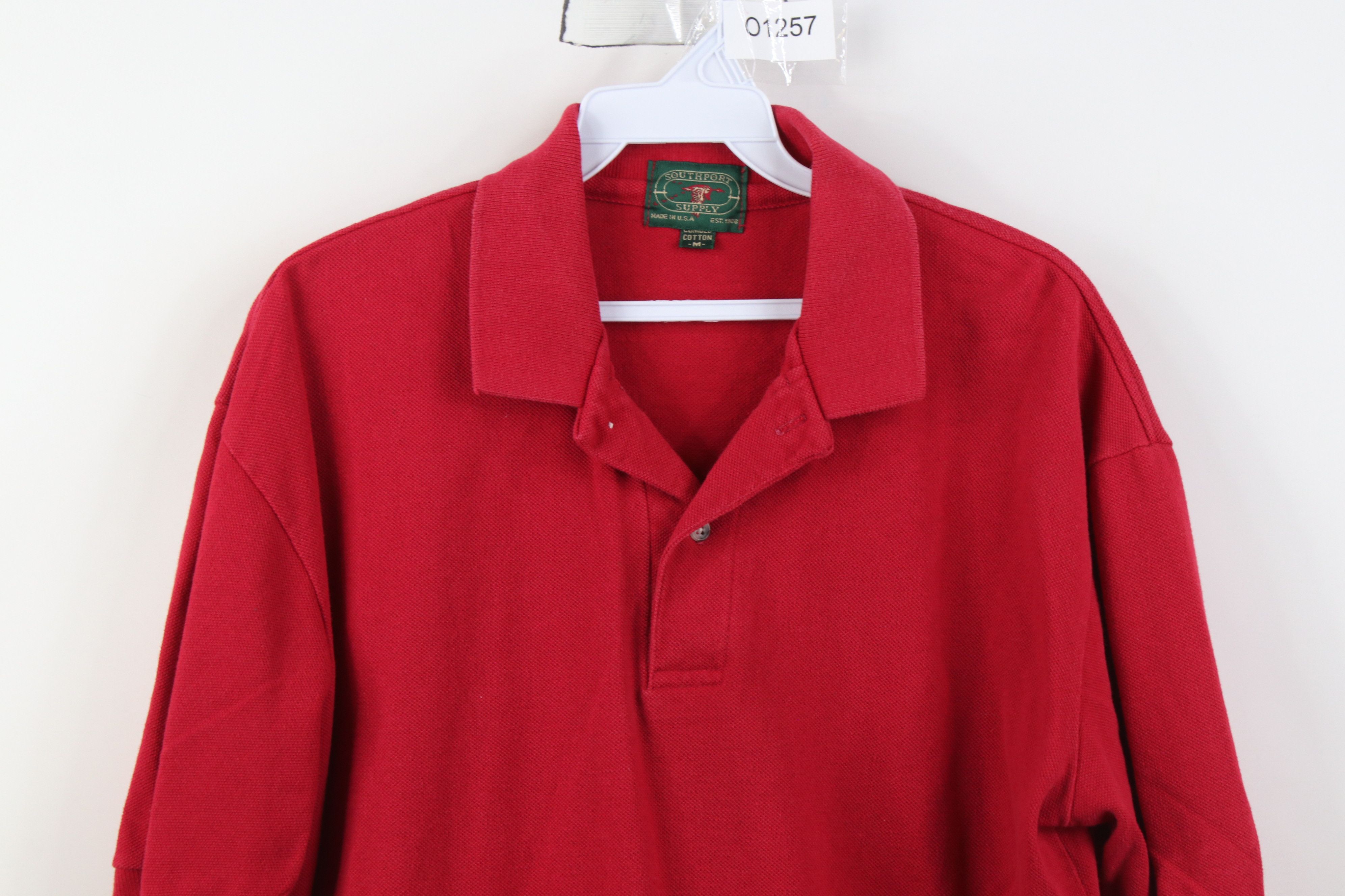 Vintage Vintage 90s Streetwear Pique Cotton Golf Polo Shirt Red USA Size US M / EU 48-50 / 2 - 2 Thumbnail