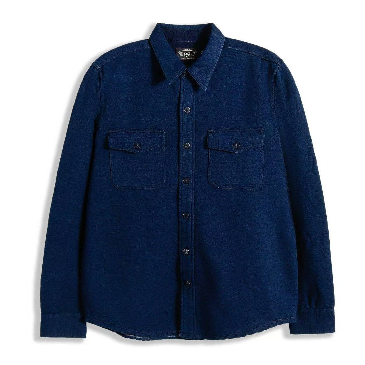 RRL Ralph Lauren RRL GUERNSEY-PATTERNED JACQUARD WORKSHIRT INDIGO Size US M / EU 48-50 / 2 - 5 Thumbnail